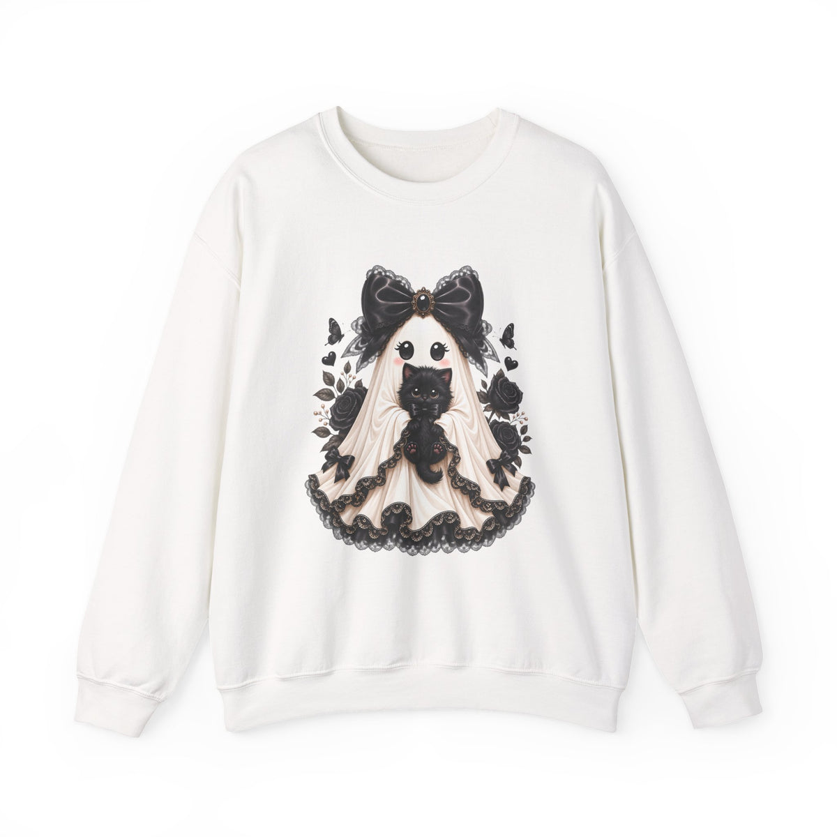 Lace Kitten Ghost Sweatshirt - Gildan