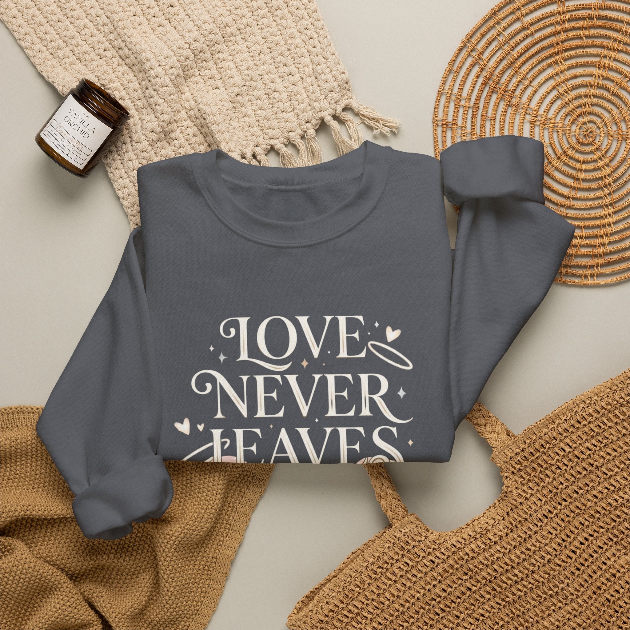 Love Never Leaves Sweatshirt - Gildan