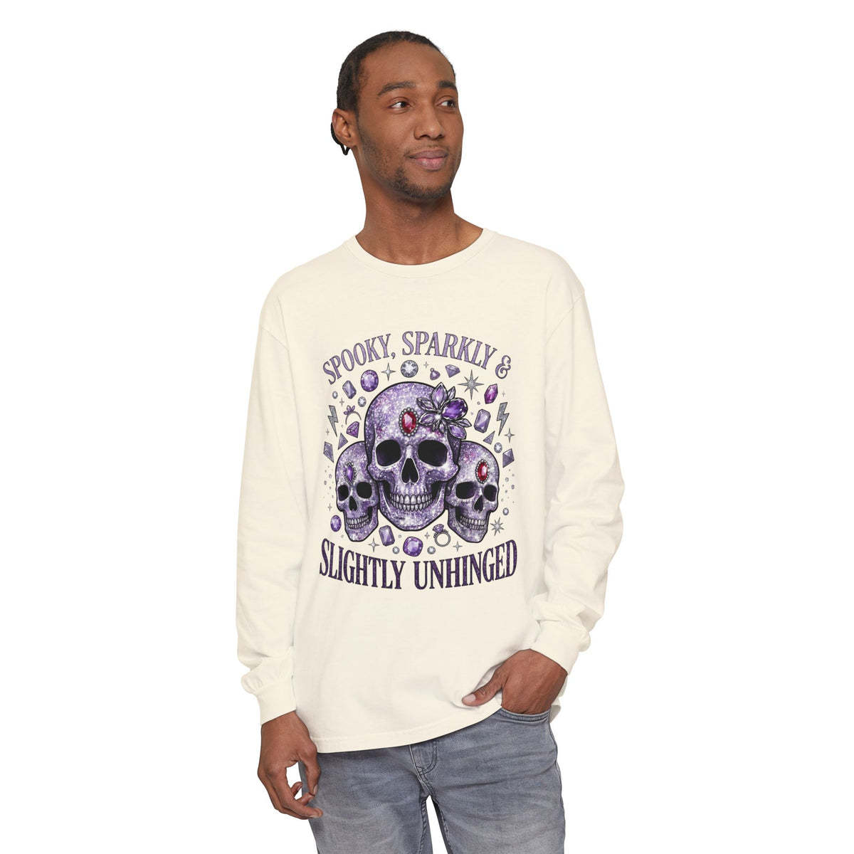 Spooky and Sparkly Long Sleeve Tee - Comfort Colors