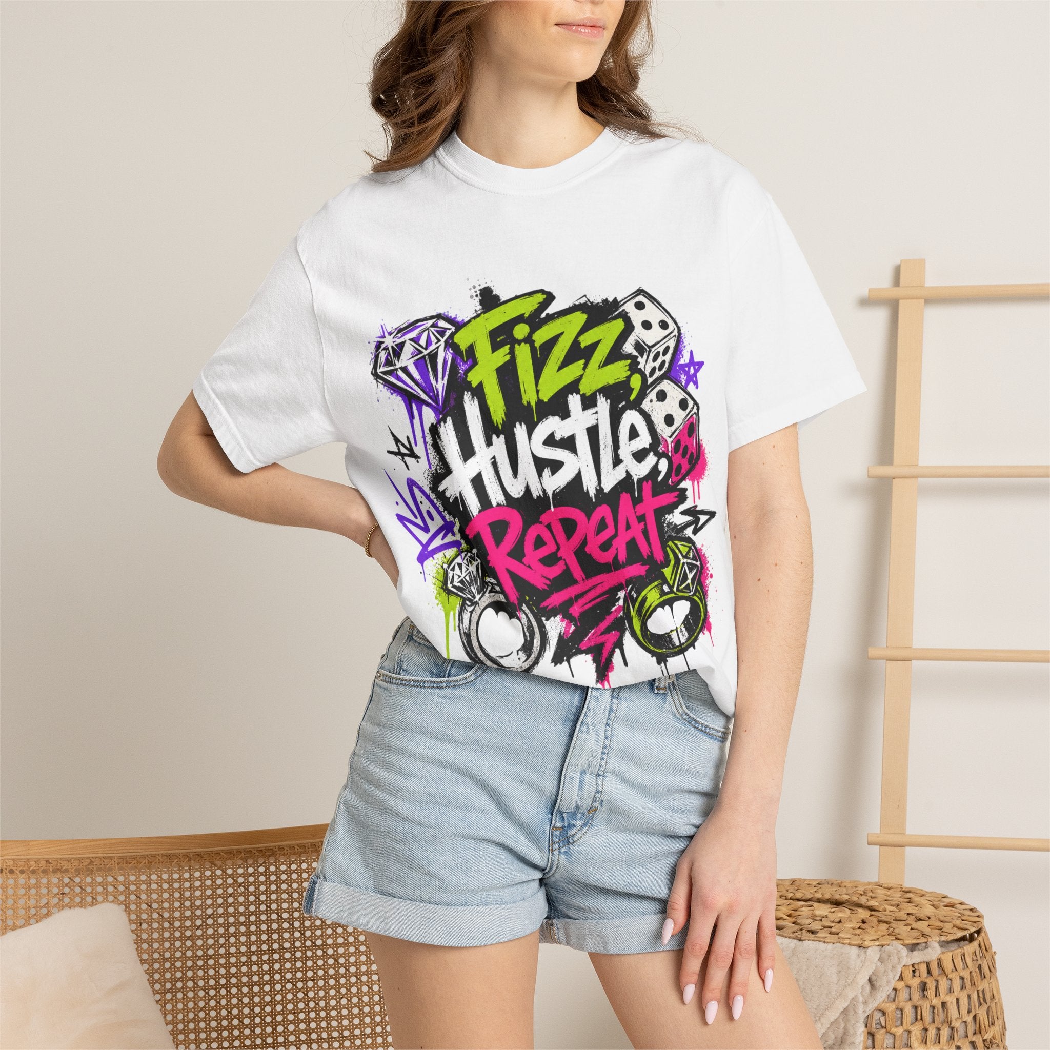 Fizz Hustle Repeat Tee - Comfort Colors