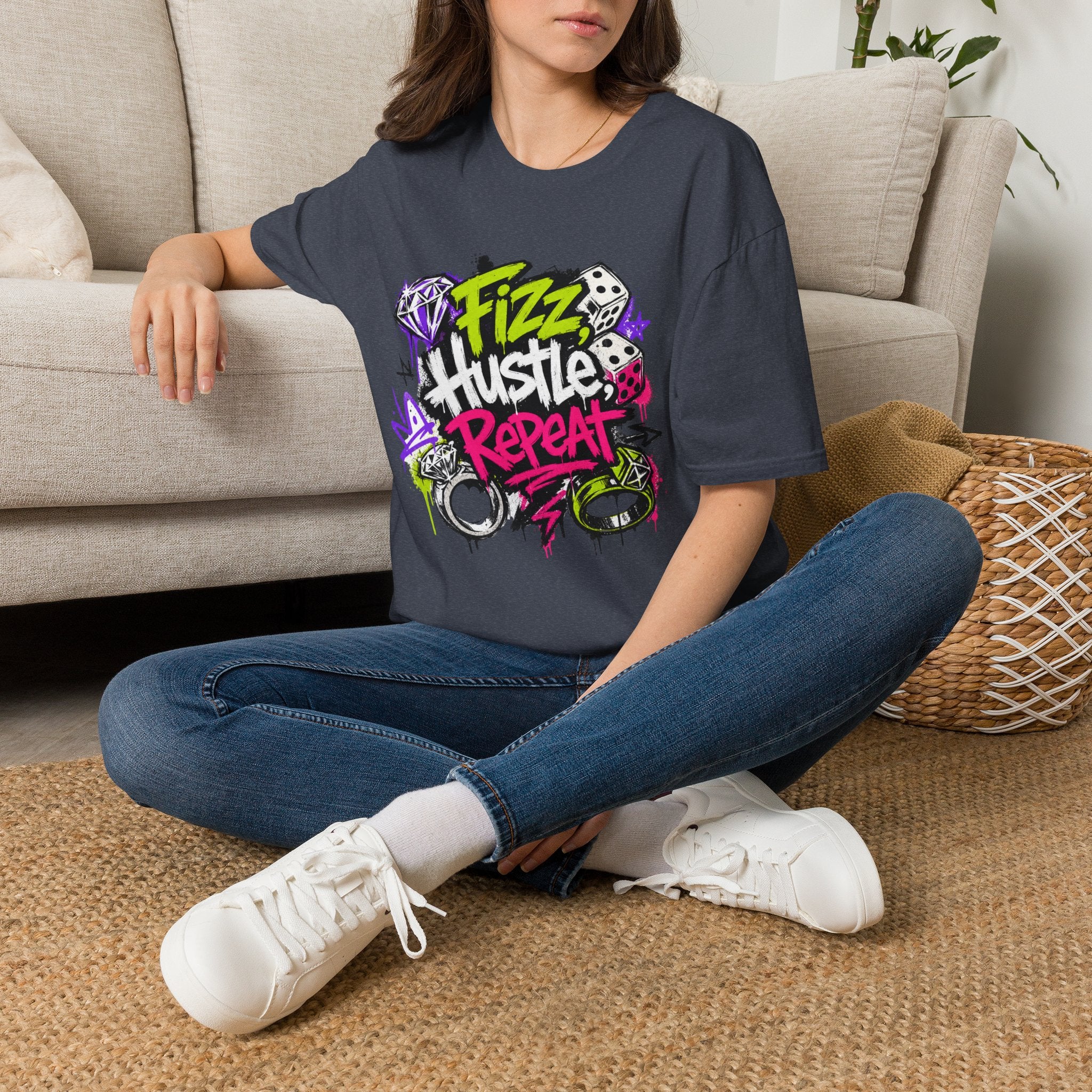 Fizz Hustle Repeat Tee - Gildan