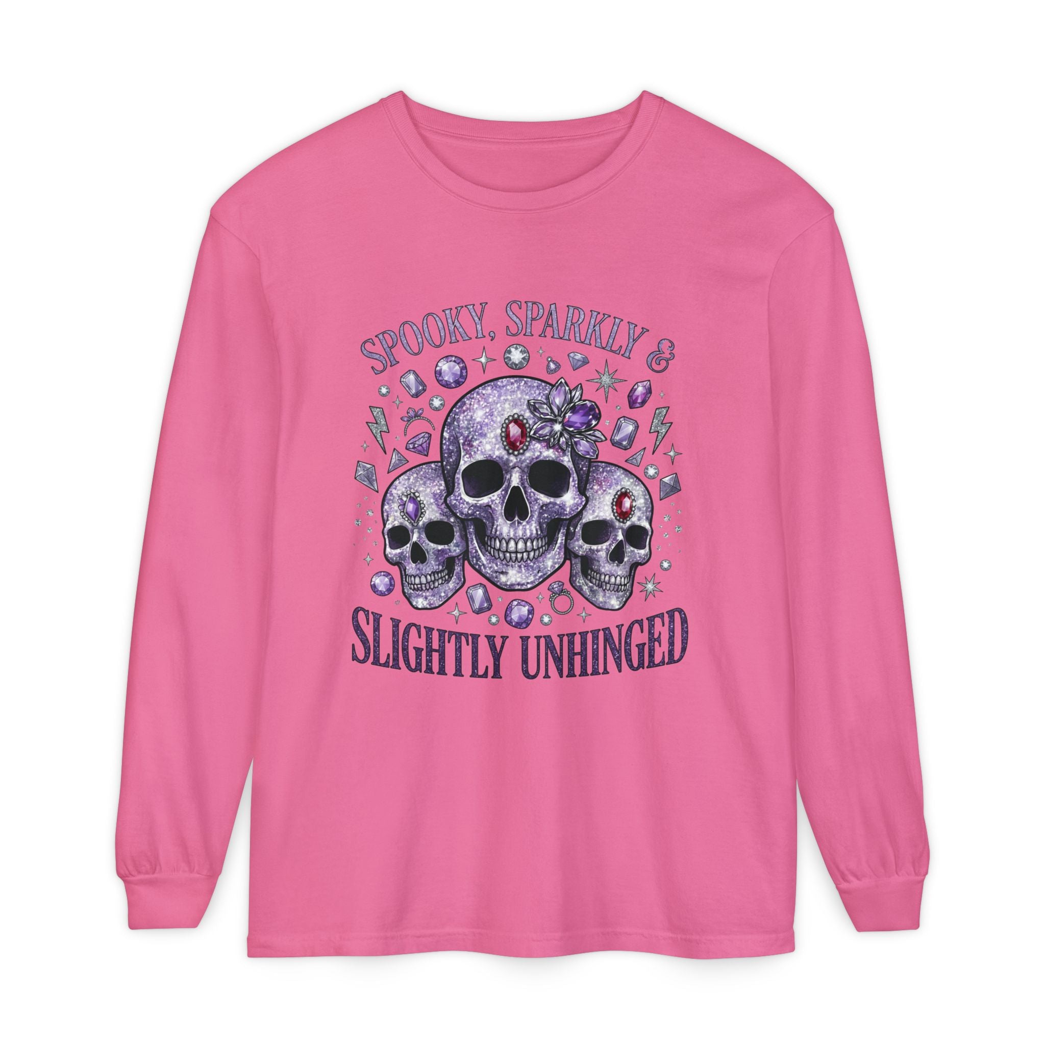 Spooky and Sparkly Long Sleeve Tee - Comfort Colors