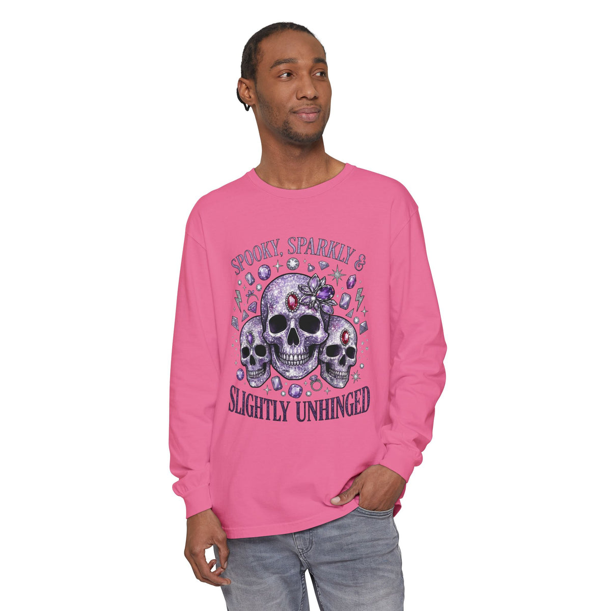 Spooky and Sparkly Long Sleeve Tee - Comfort Colors