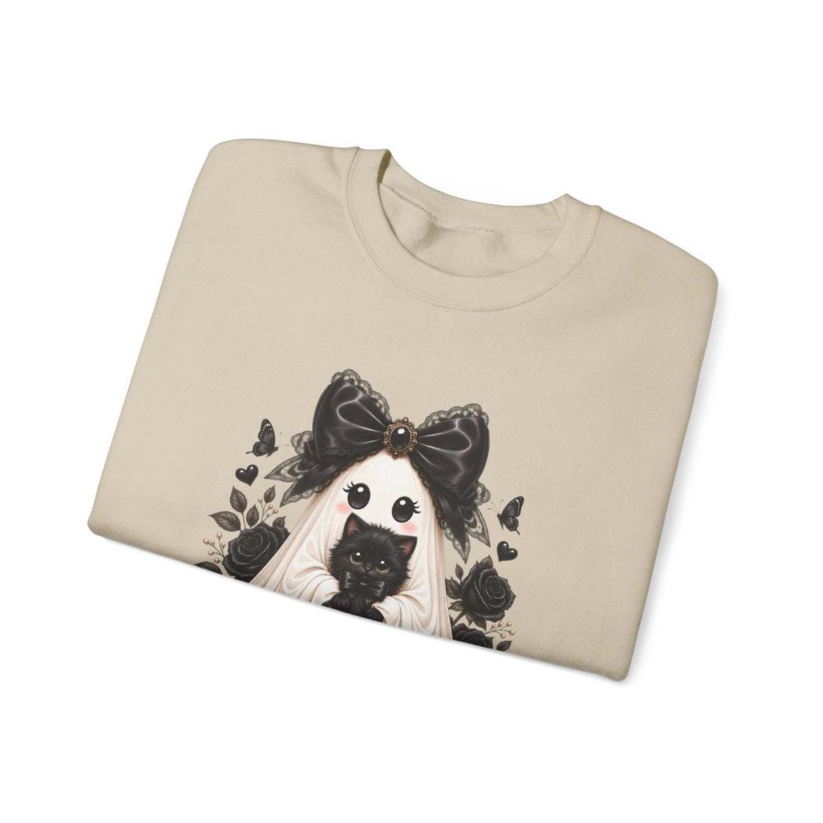 Lace Kitten Ghost Sweatshirt - Gildan