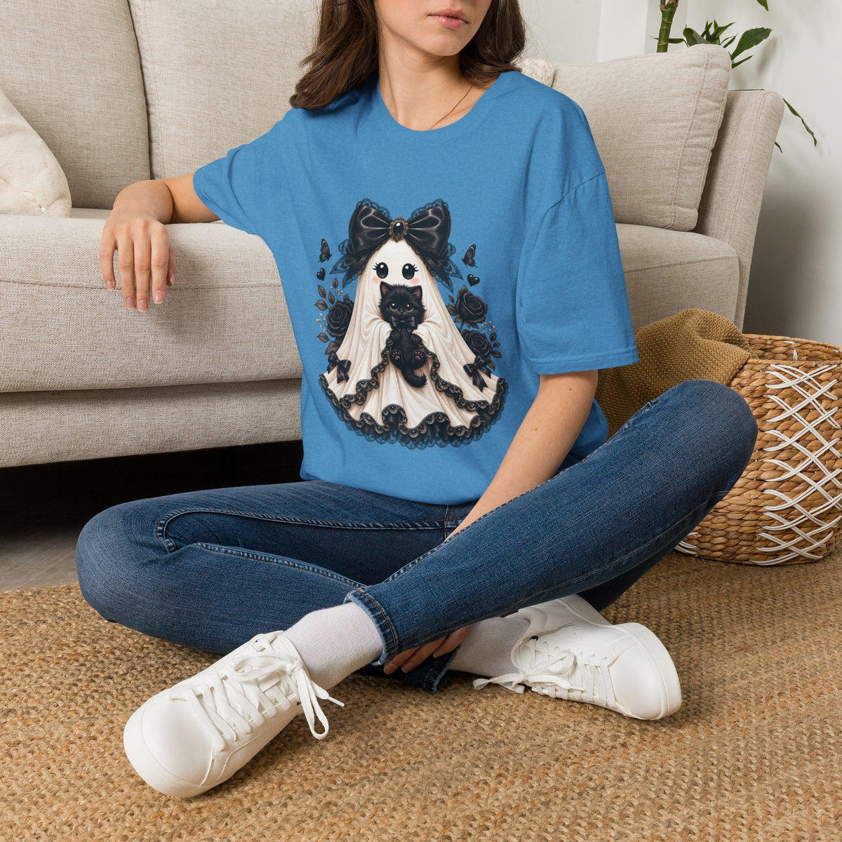 Lace Kitten Ghost Tee - Gildan