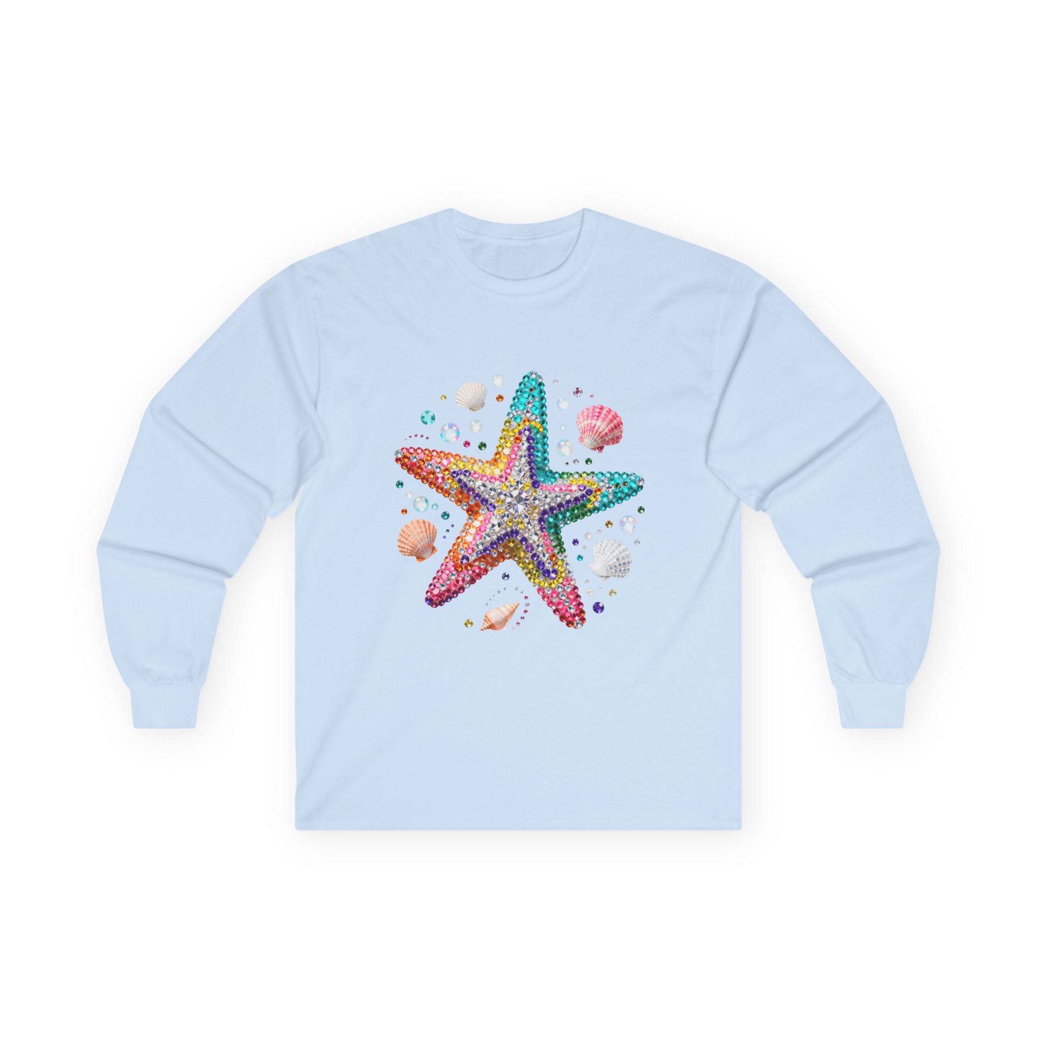 Jeweled Starfish Long Sleeve Tee - Gildan