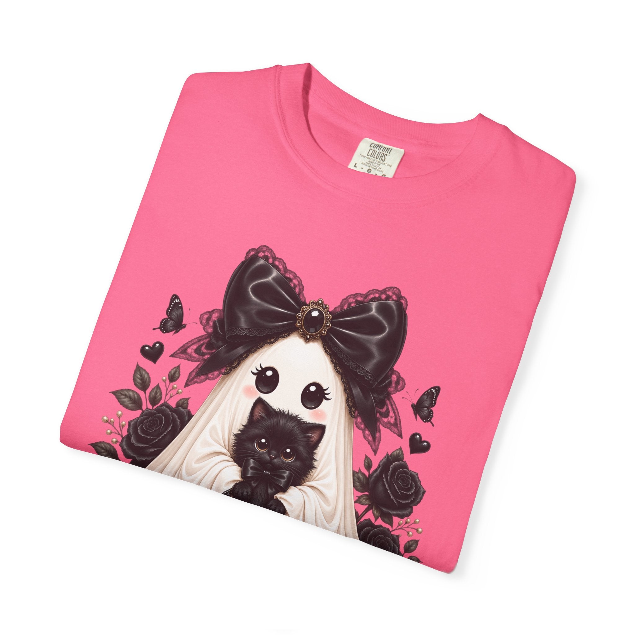 Lace Kitten Ghost Tee - Comfort Colors