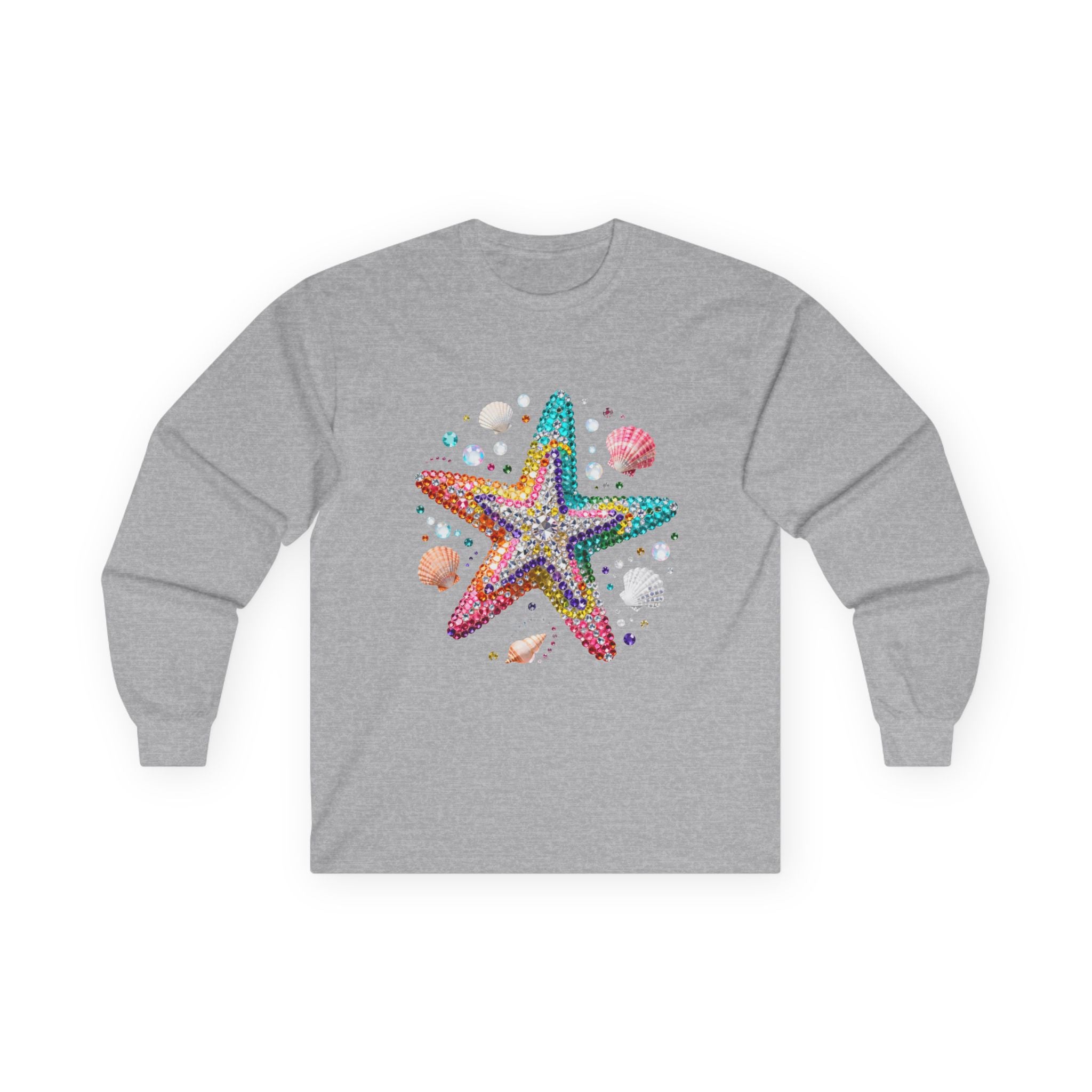 Jeweled Starfish Long Sleeve Tee - Gildan
