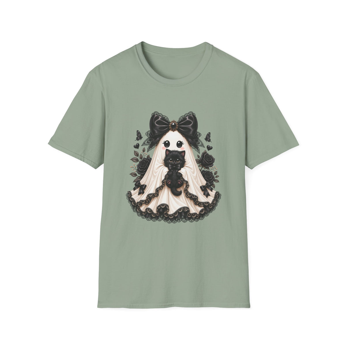 Lace Kitten Ghost Tee - Gildan