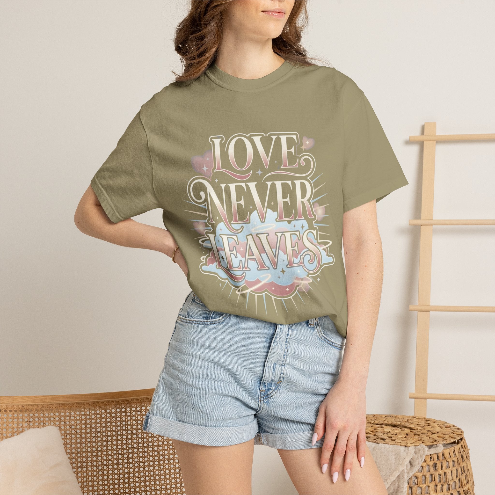 Love Never Leaves Tee - Comfort Colors