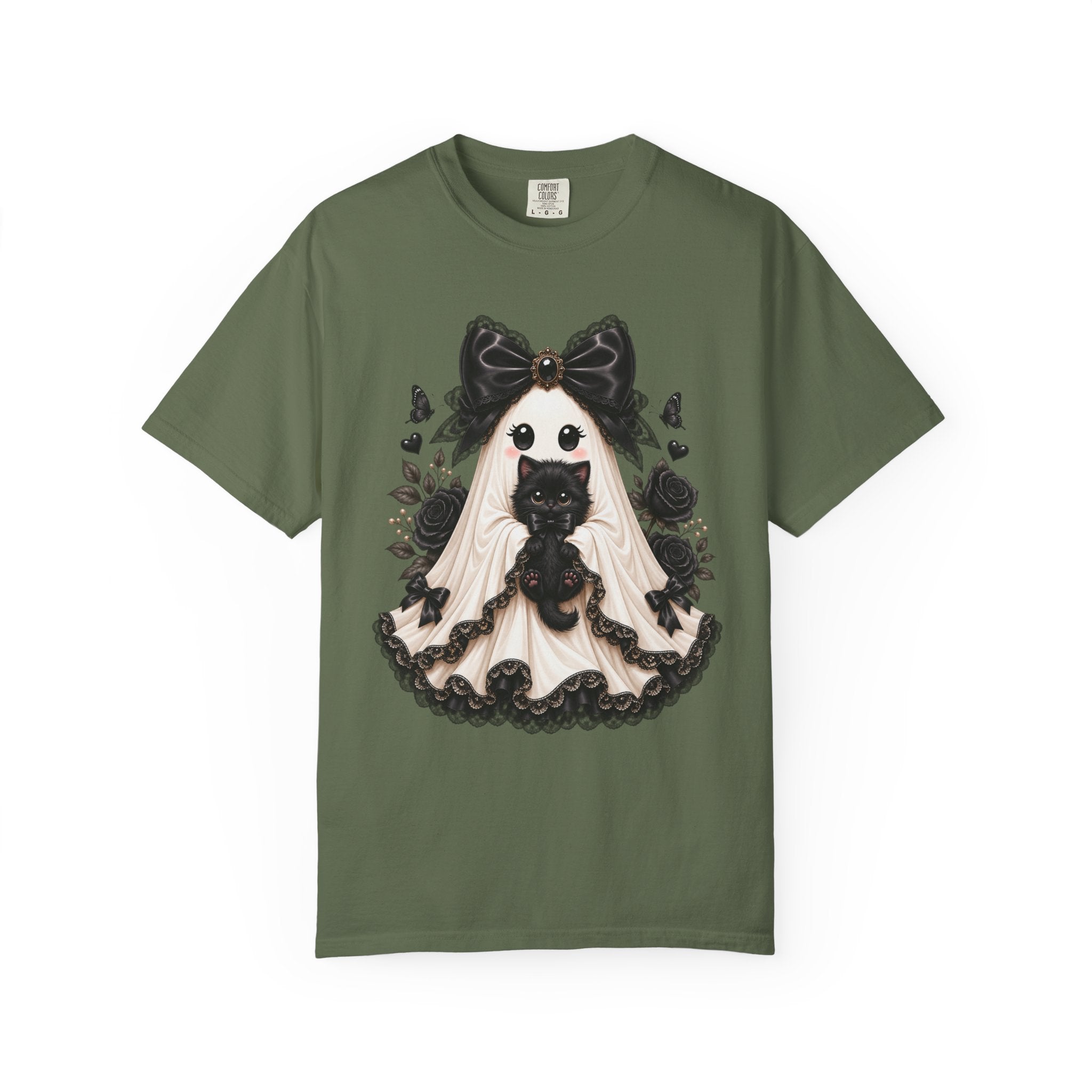 Lace Kitten Ghost Tee - Comfort Colors