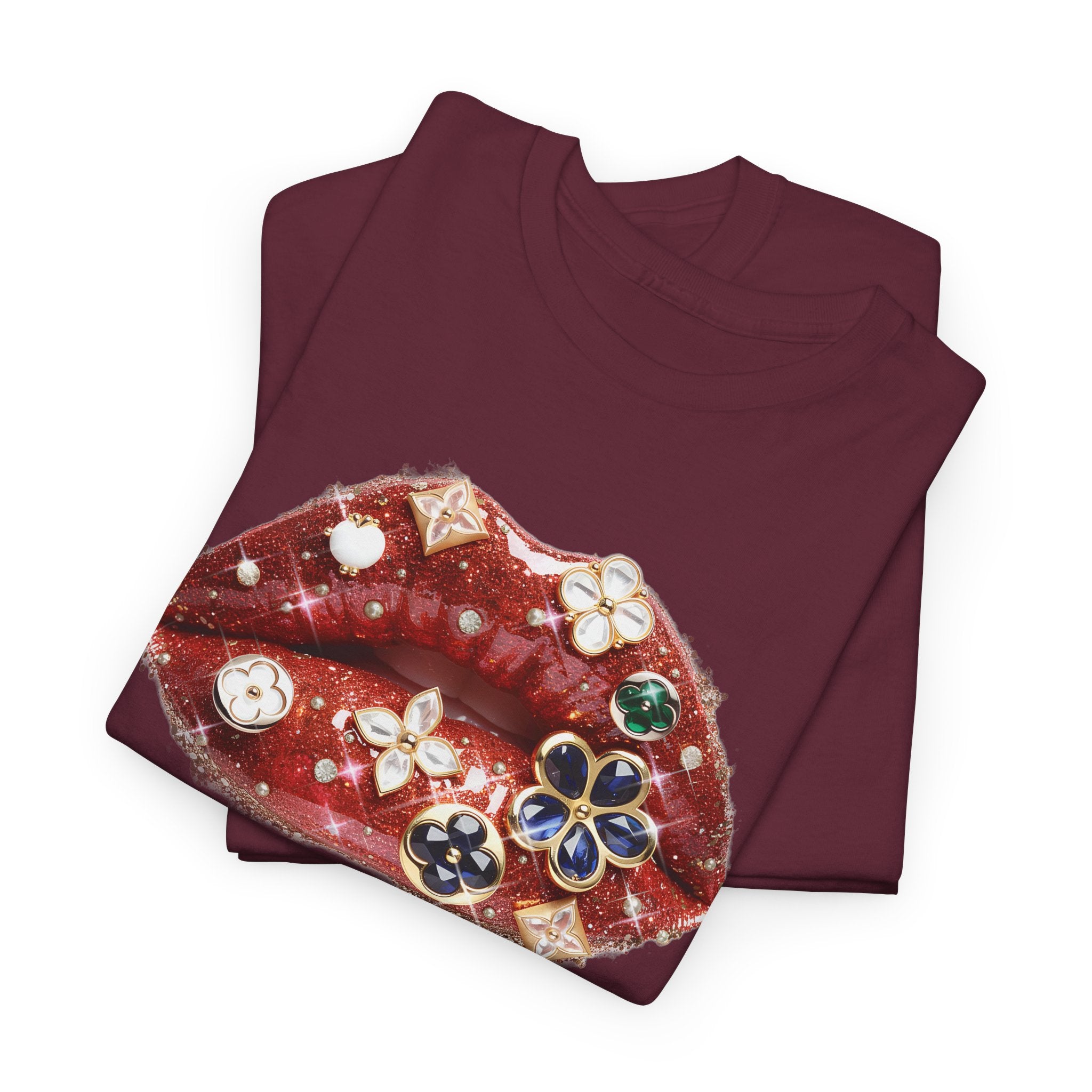 Jeweled Lip Graphic Tee - Gildan Tee