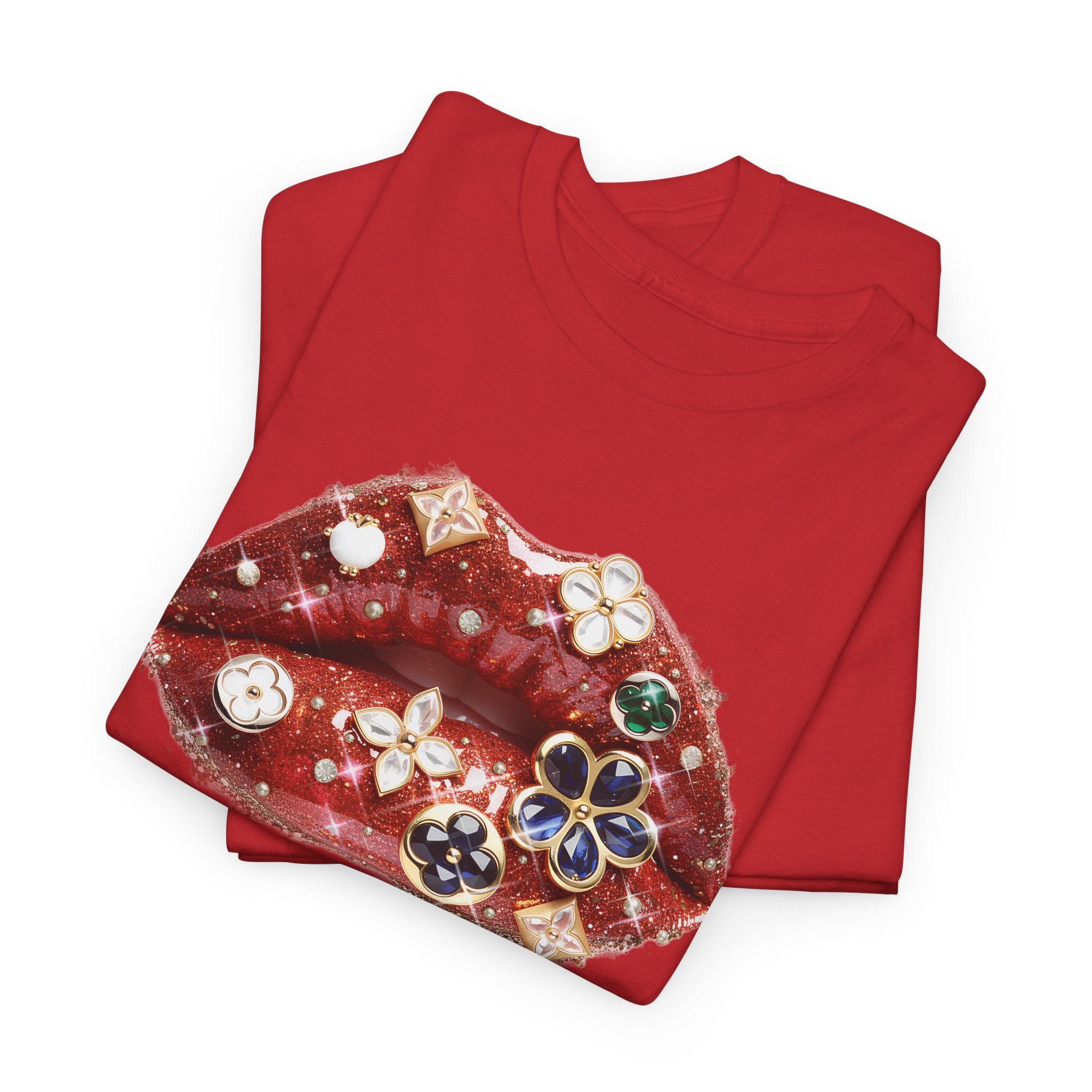 Jeweled Lip Graphic Tee - Gildan Tee