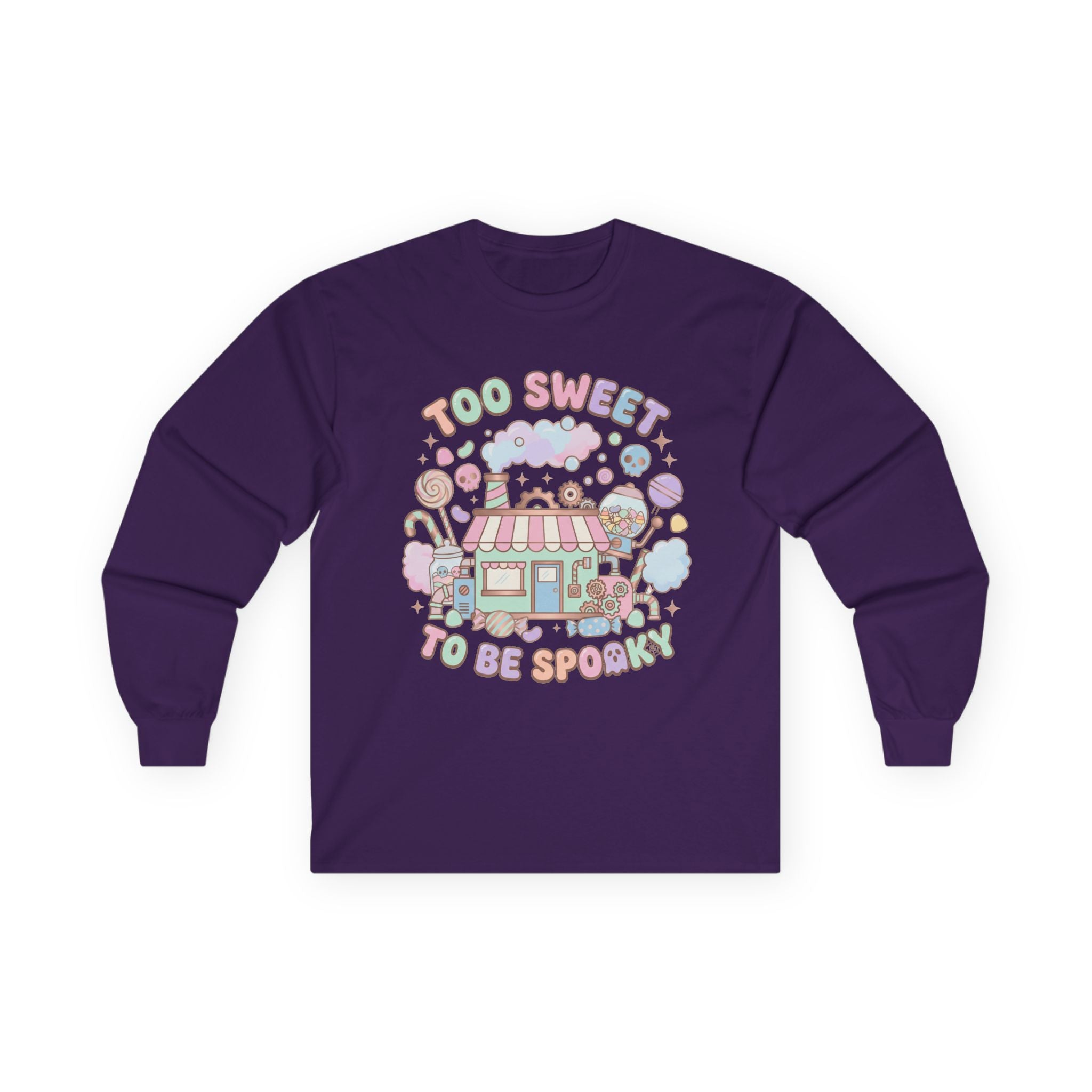 Too Sweet To Be Spooky Long Sleeve Tee - Gildan