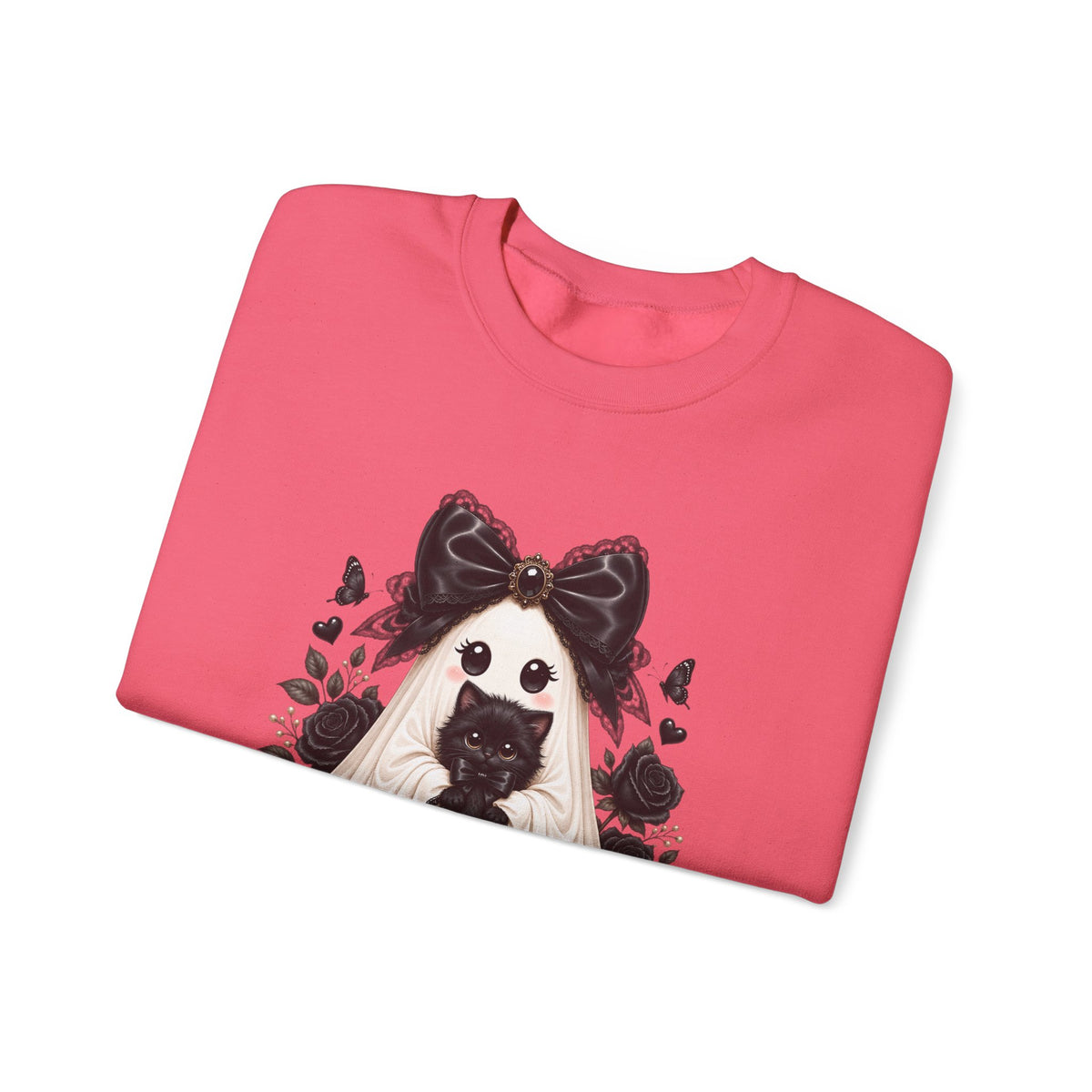 Lace Kitten Ghost Sweatshirt - Gildan