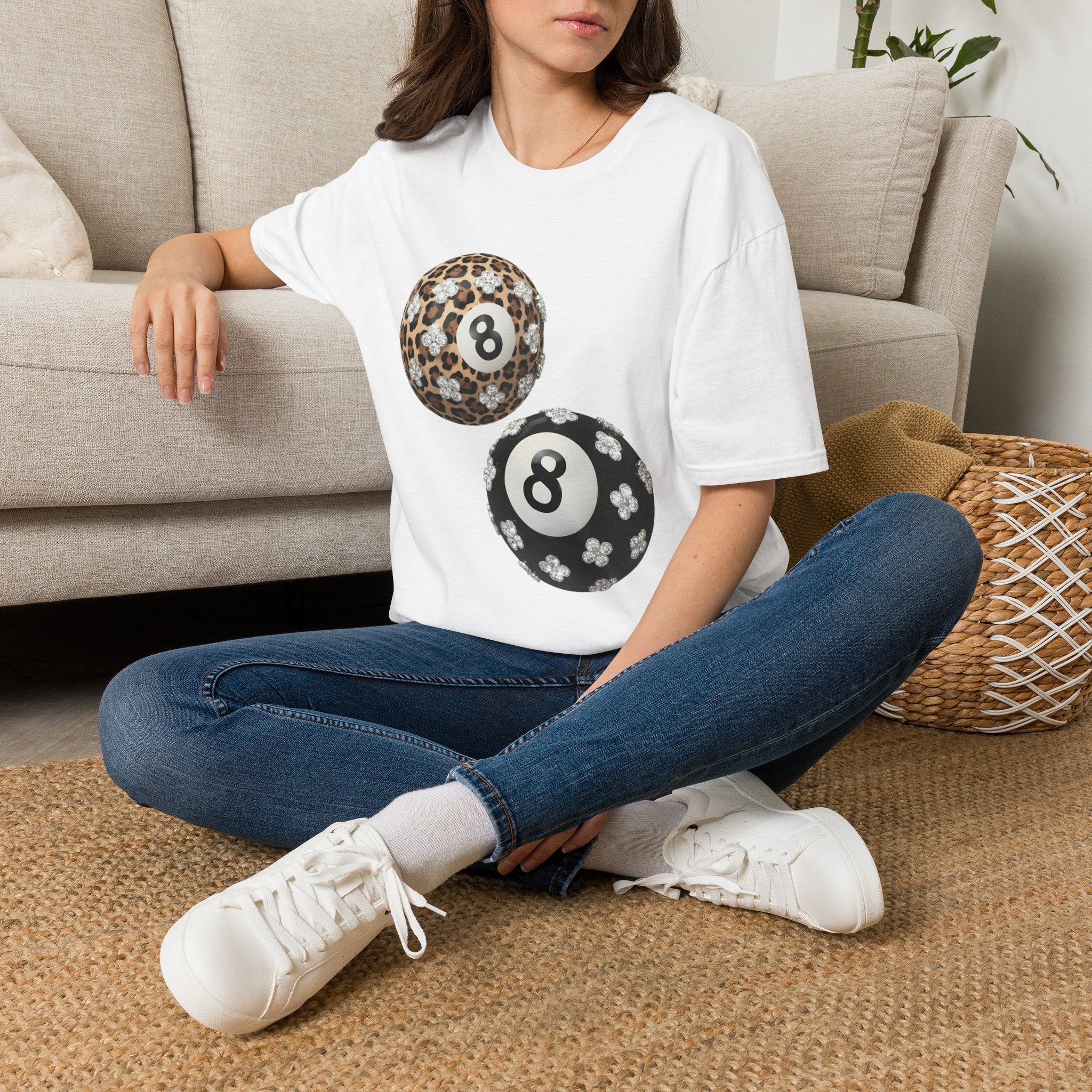 Jeweled Lucky 8 Ball Tee - Gildan