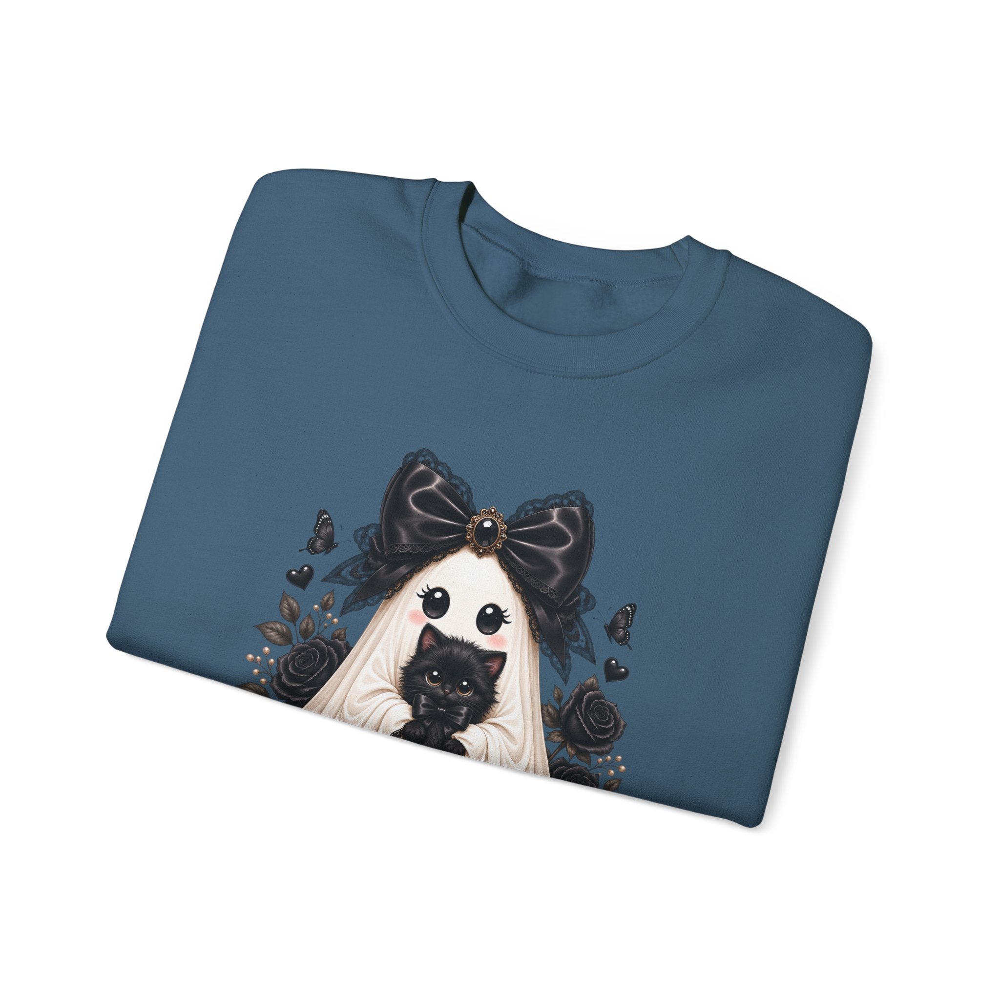 Lace Kitten Ghost Sweatshirt - Gildan