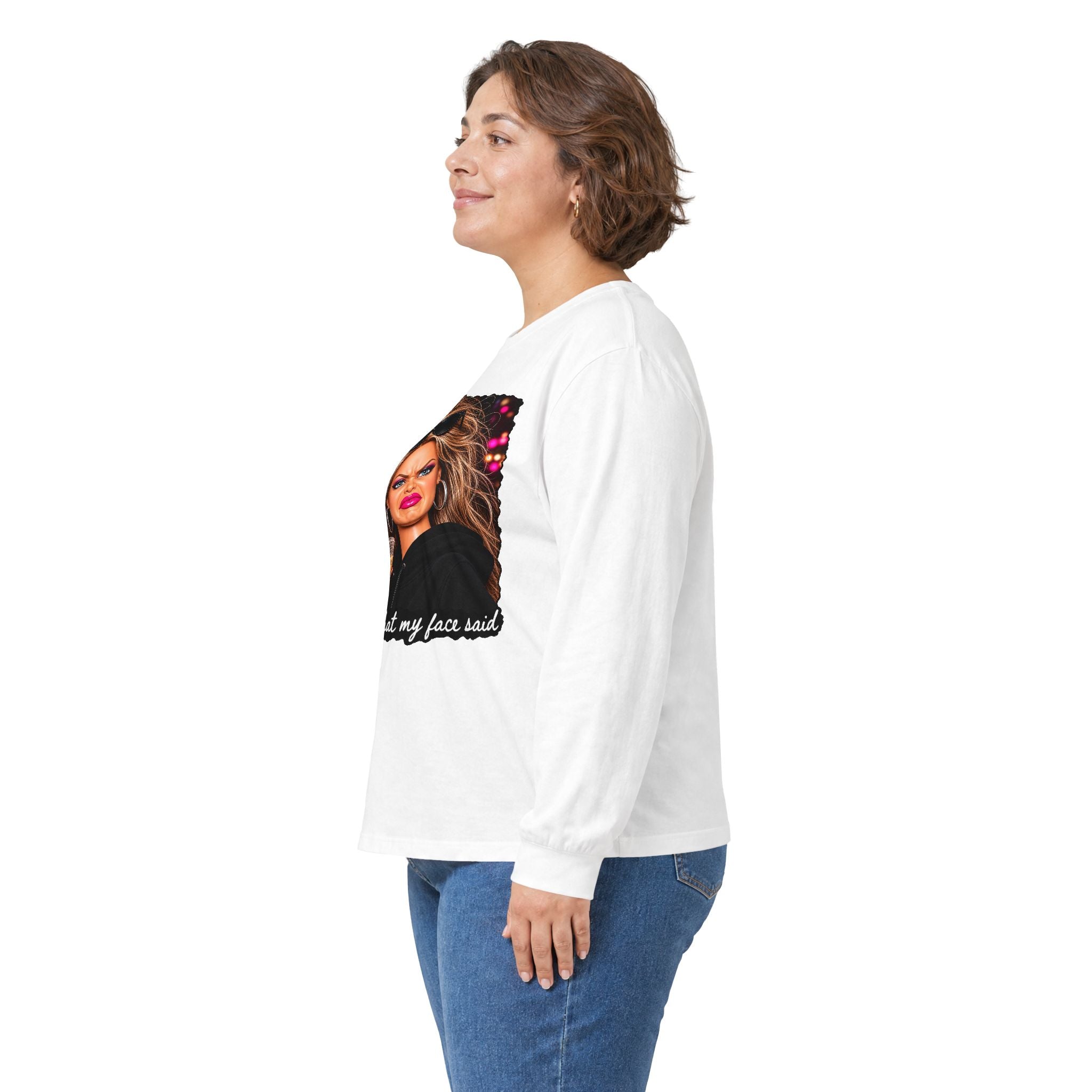 Sorry For What My Face Said Long Sleeve Tee - Gildan