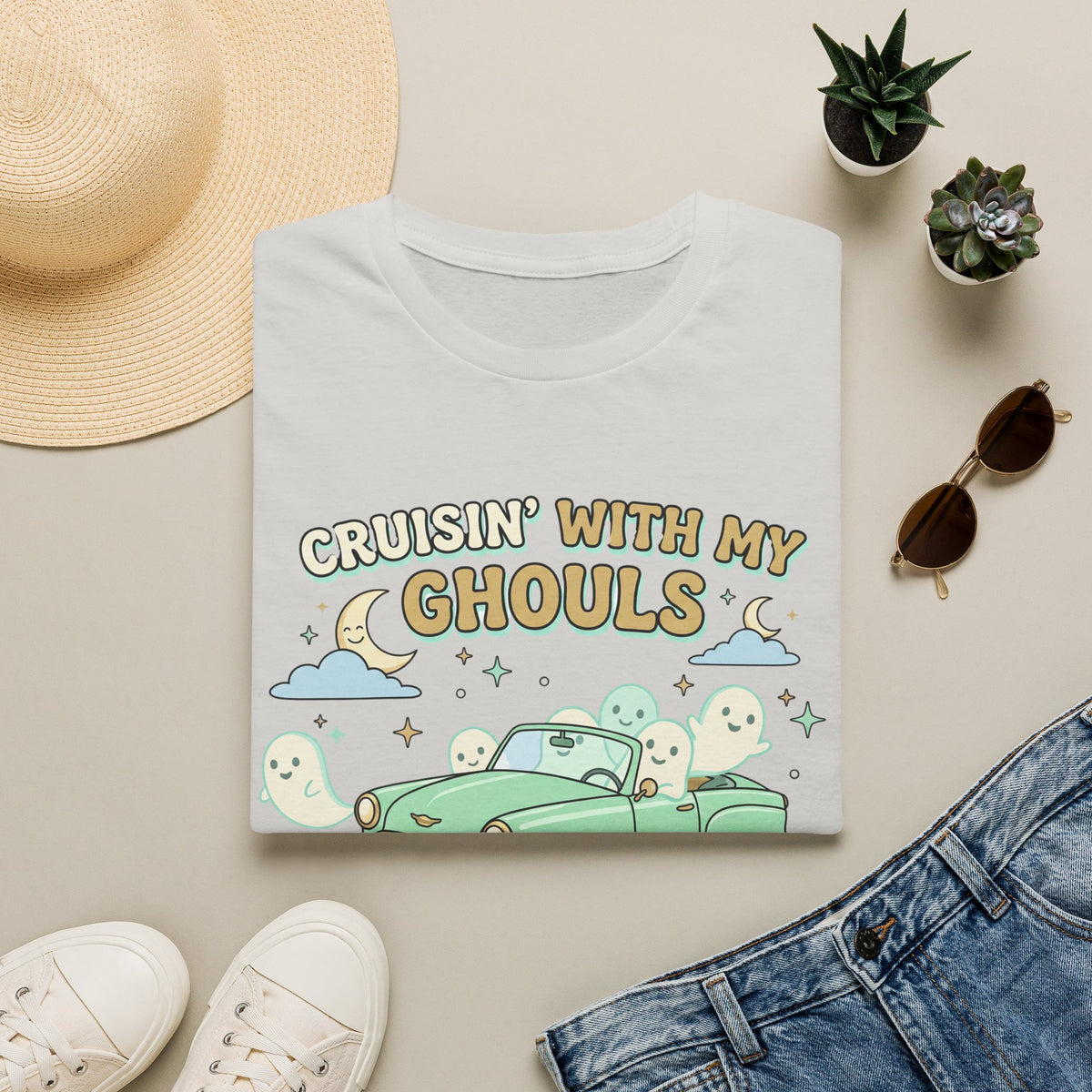 Cruisin' With My Ghouls Tee - Gildan