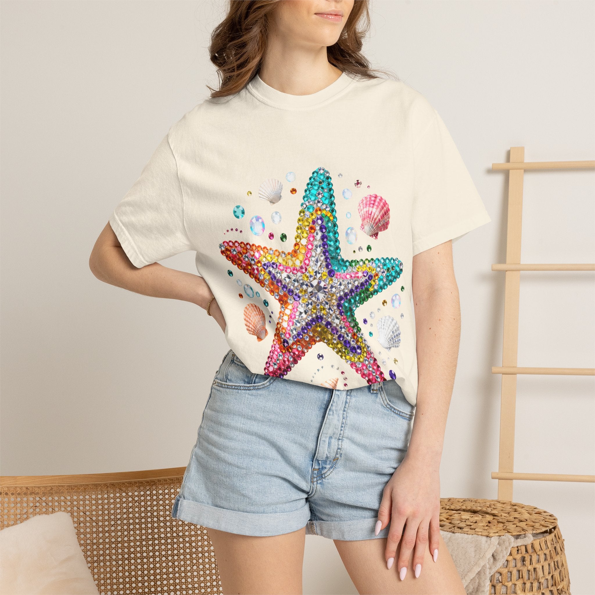 Jeweled Starfish Tee - Comfort Colors