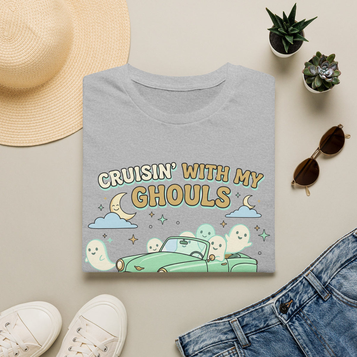 Cruisin' With My Ghouls Tee - Gildan