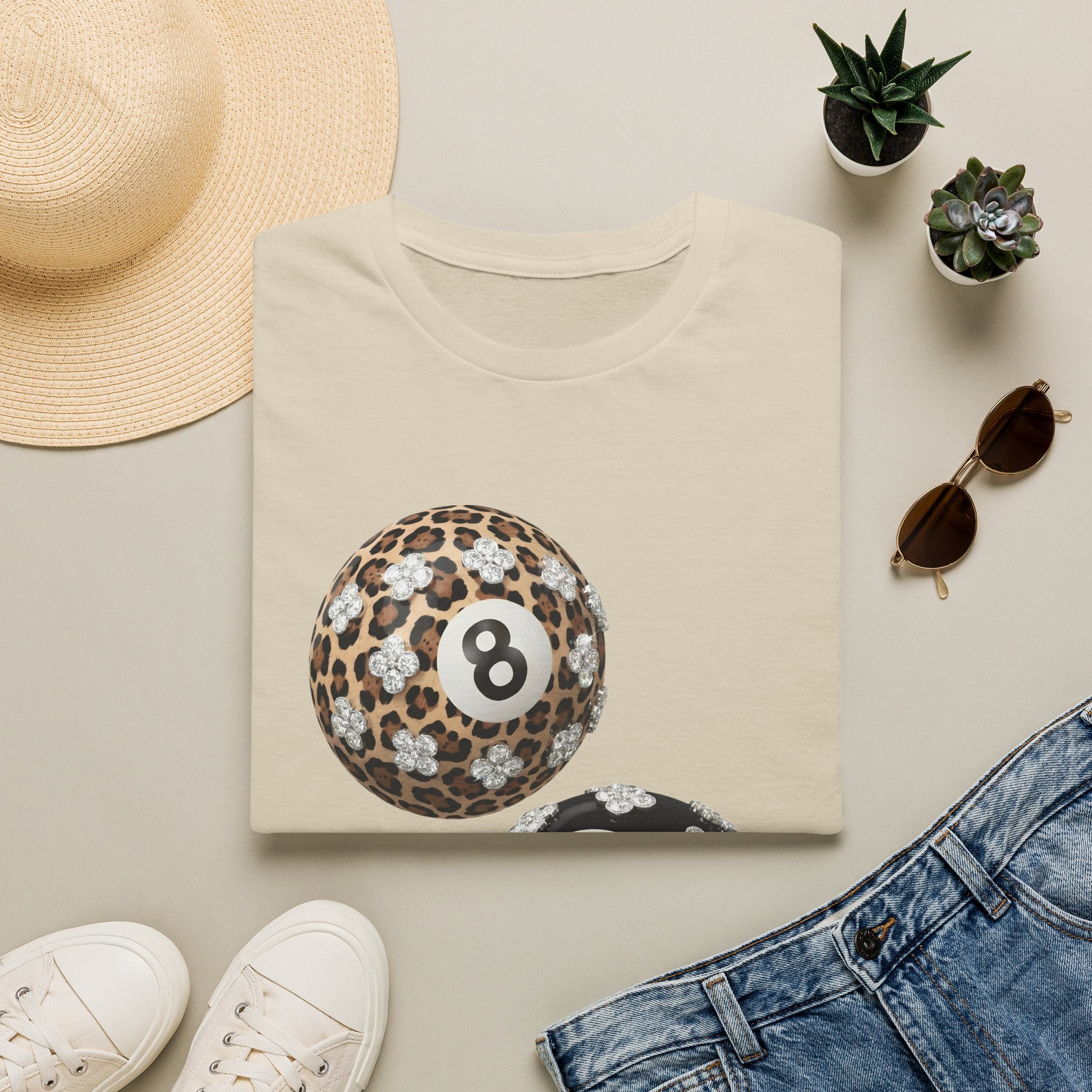 Jeweled Lucky 8 Ball Tee - Gildan