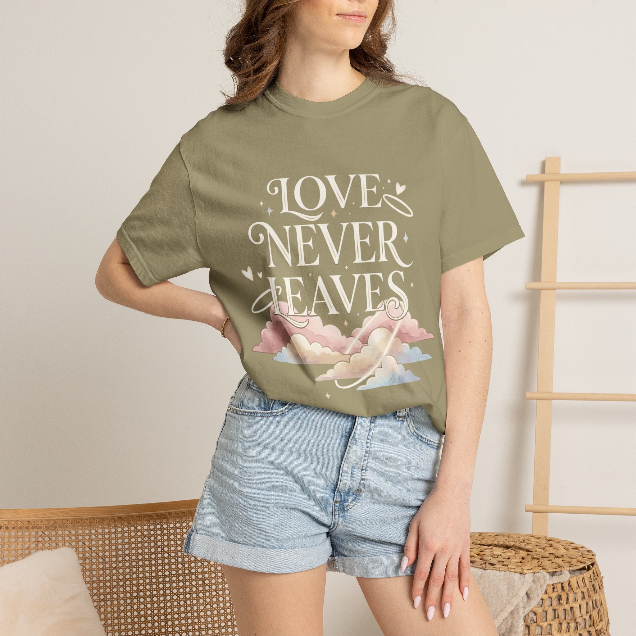 Love Never Leaves Tee - Comfort Colors