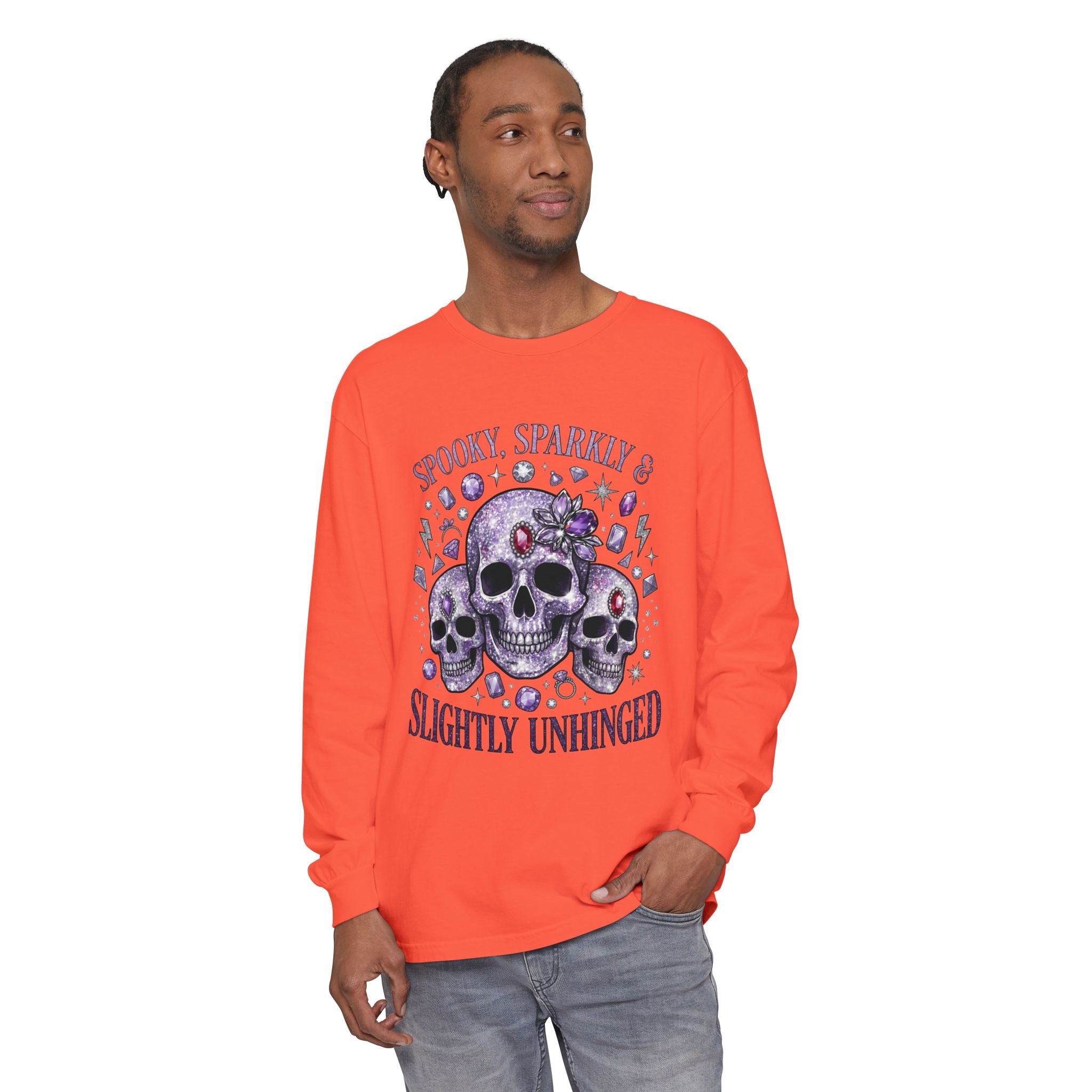 Spooky and Sparkly Long Sleeve Tee - Comfort Colors