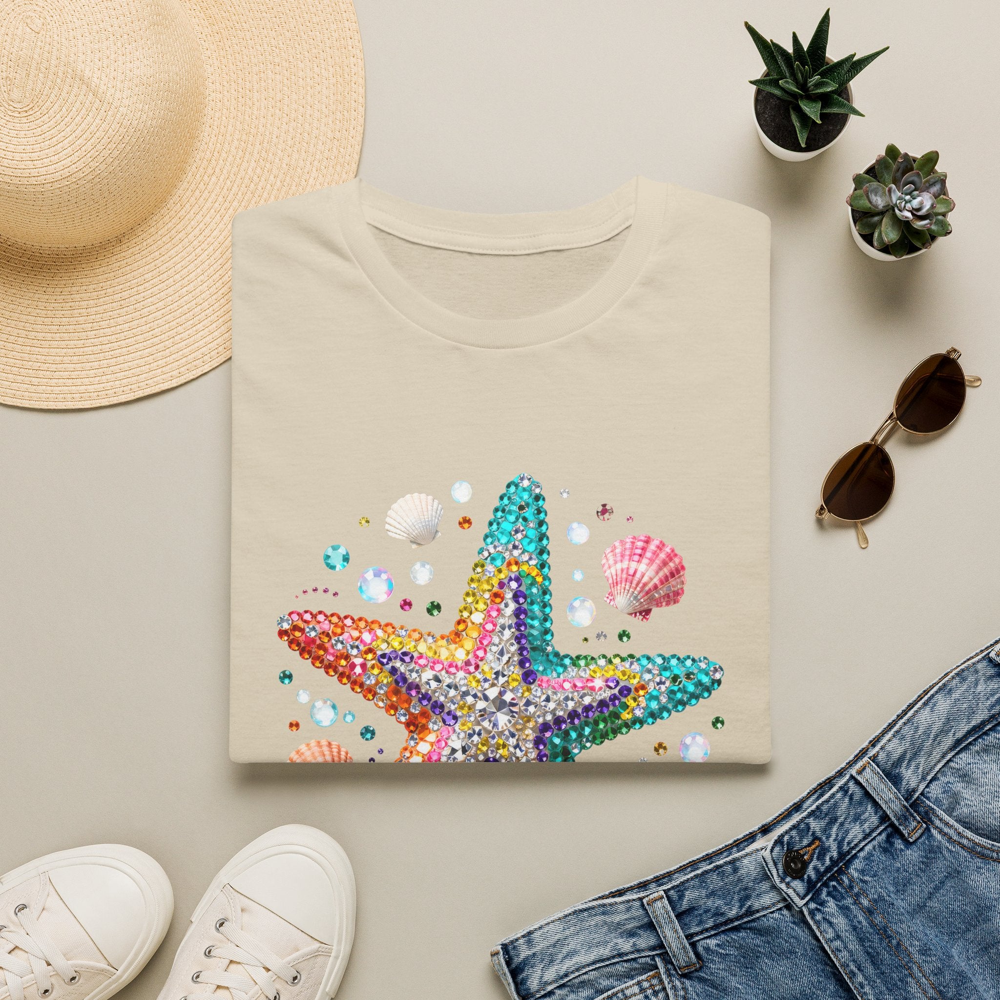 Jeweled Starfish Tee - Gildan
