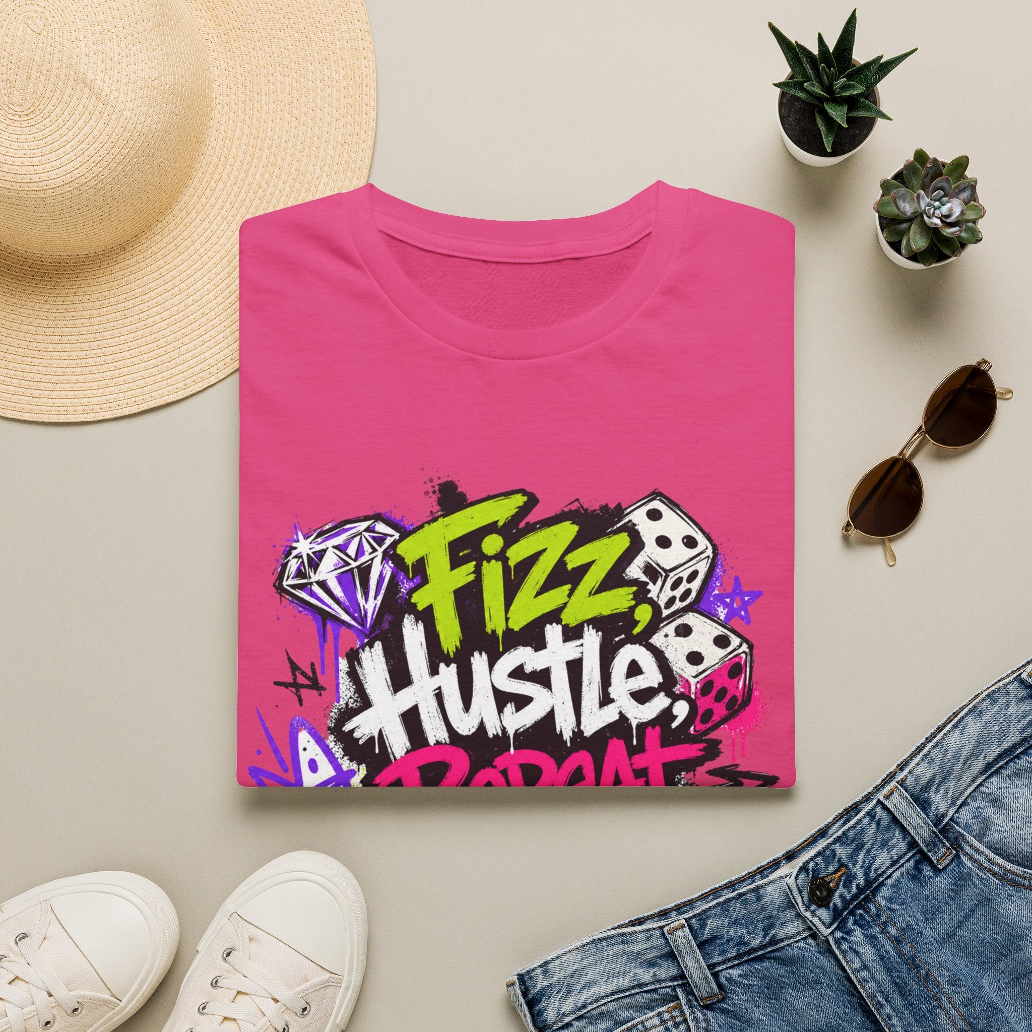 Fizz Hustle Repeat Tee - Gildan