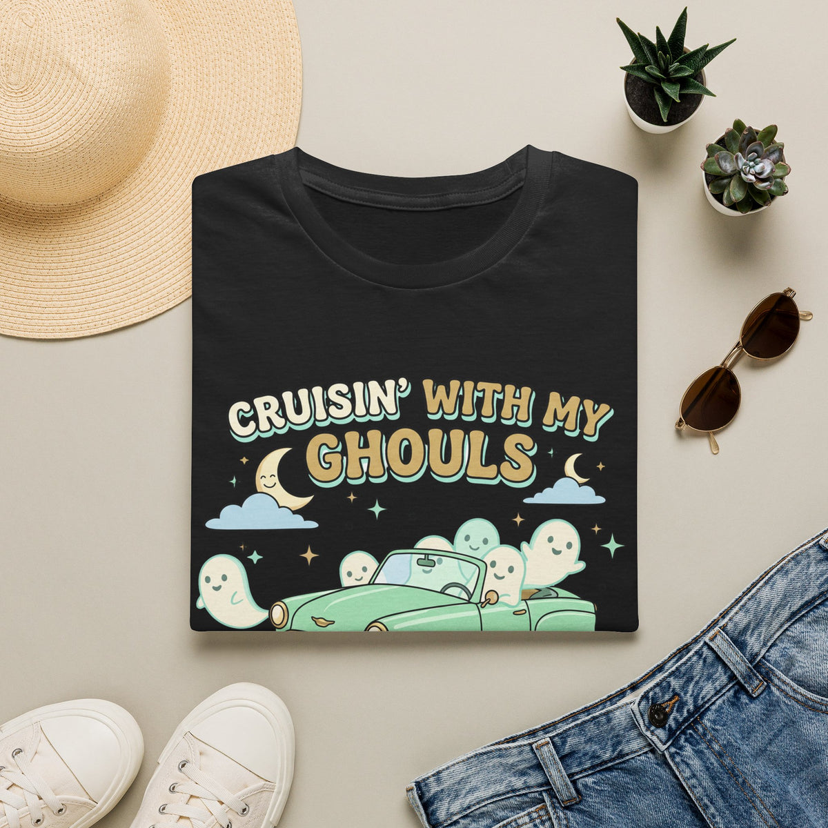 Cruisin' With My Ghouls Tee - Gildan