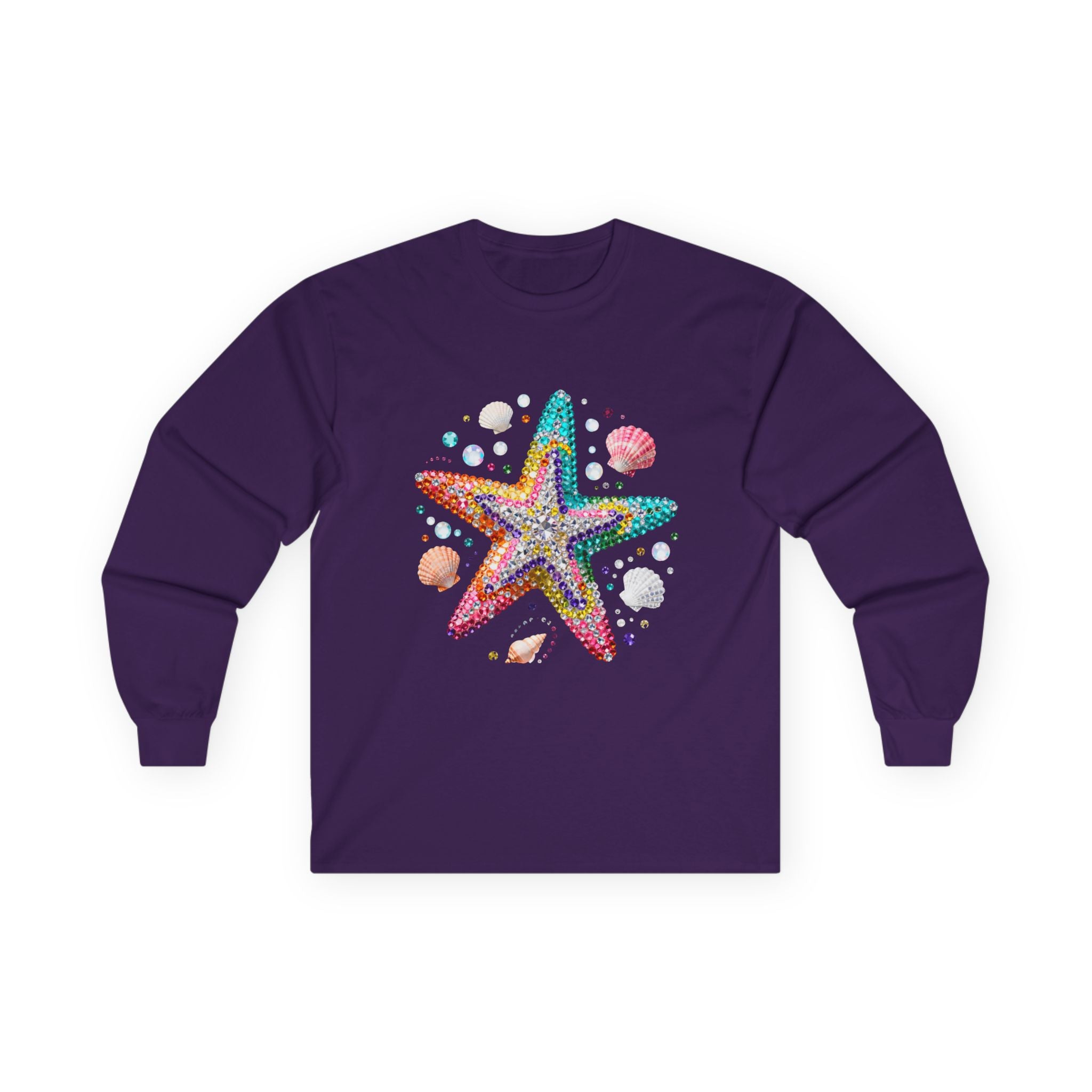 Jeweled Starfish Long Sleeve Tee - Gildan