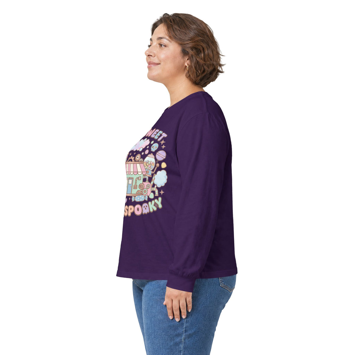 Too Sweet To Be Spooky Long Sleeve Tee - Gildan