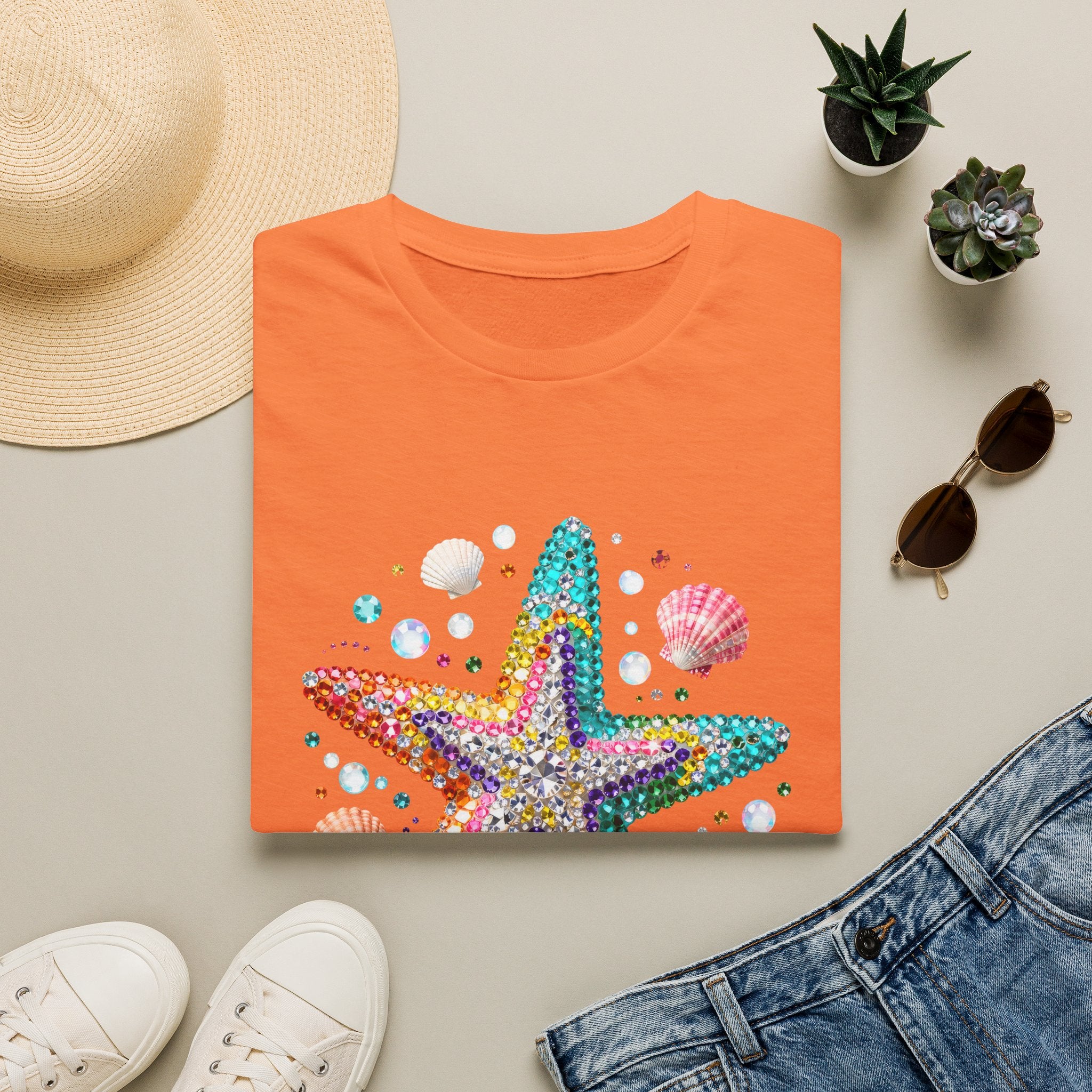 Jeweled Starfish Tee - Gildan