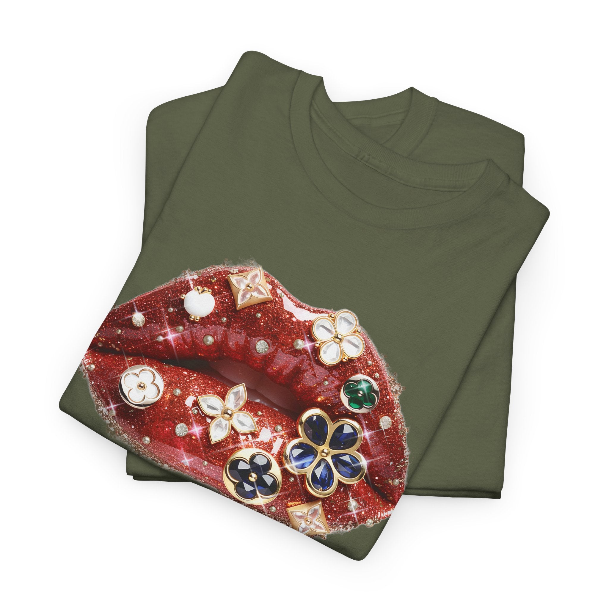 Jeweled Lip Graphic Tee - Gildan Tee