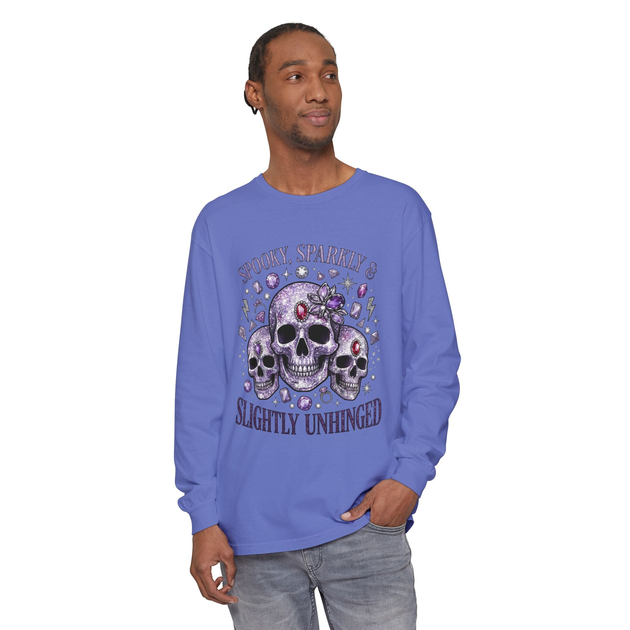Spooky and Sparkly Long Sleeve Tee - Comfort Colors