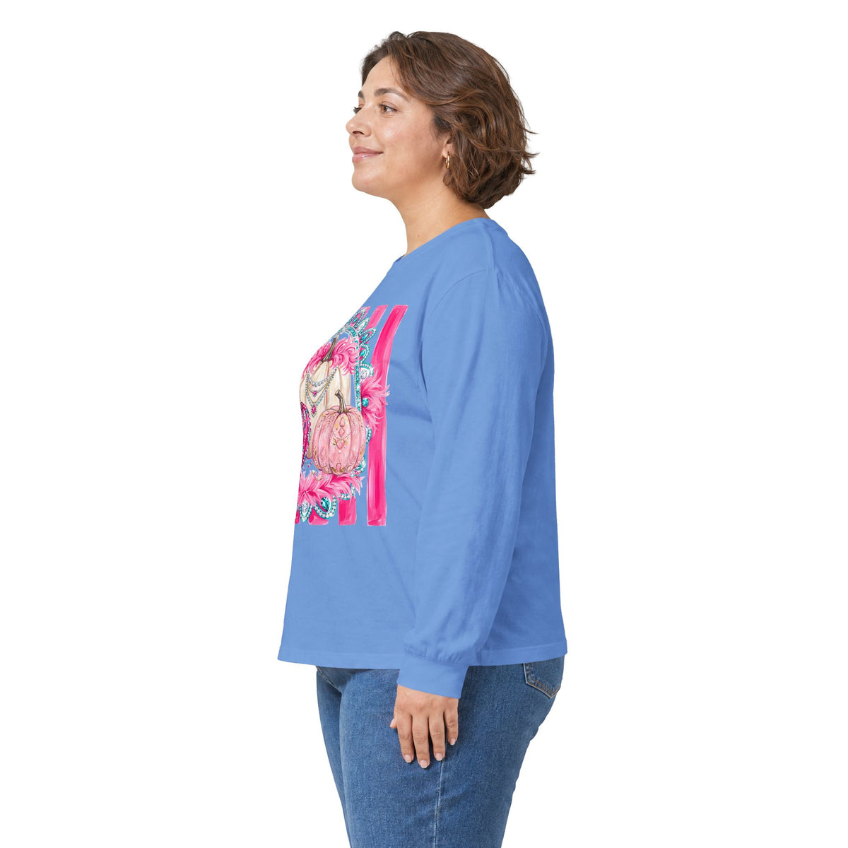 Pink Pumpkins Glam Long Sleeve - Gildan