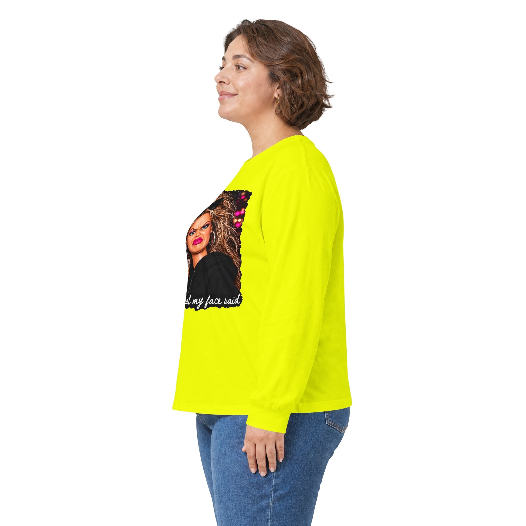 Sorry For What My Face Said Long Sleeve Tee - Gildan