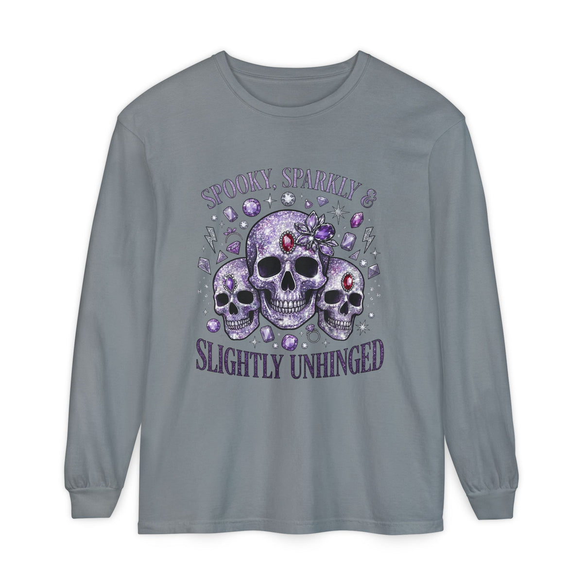 Spooky and Sparkly Long Sleeve Tee - Comfort Colors