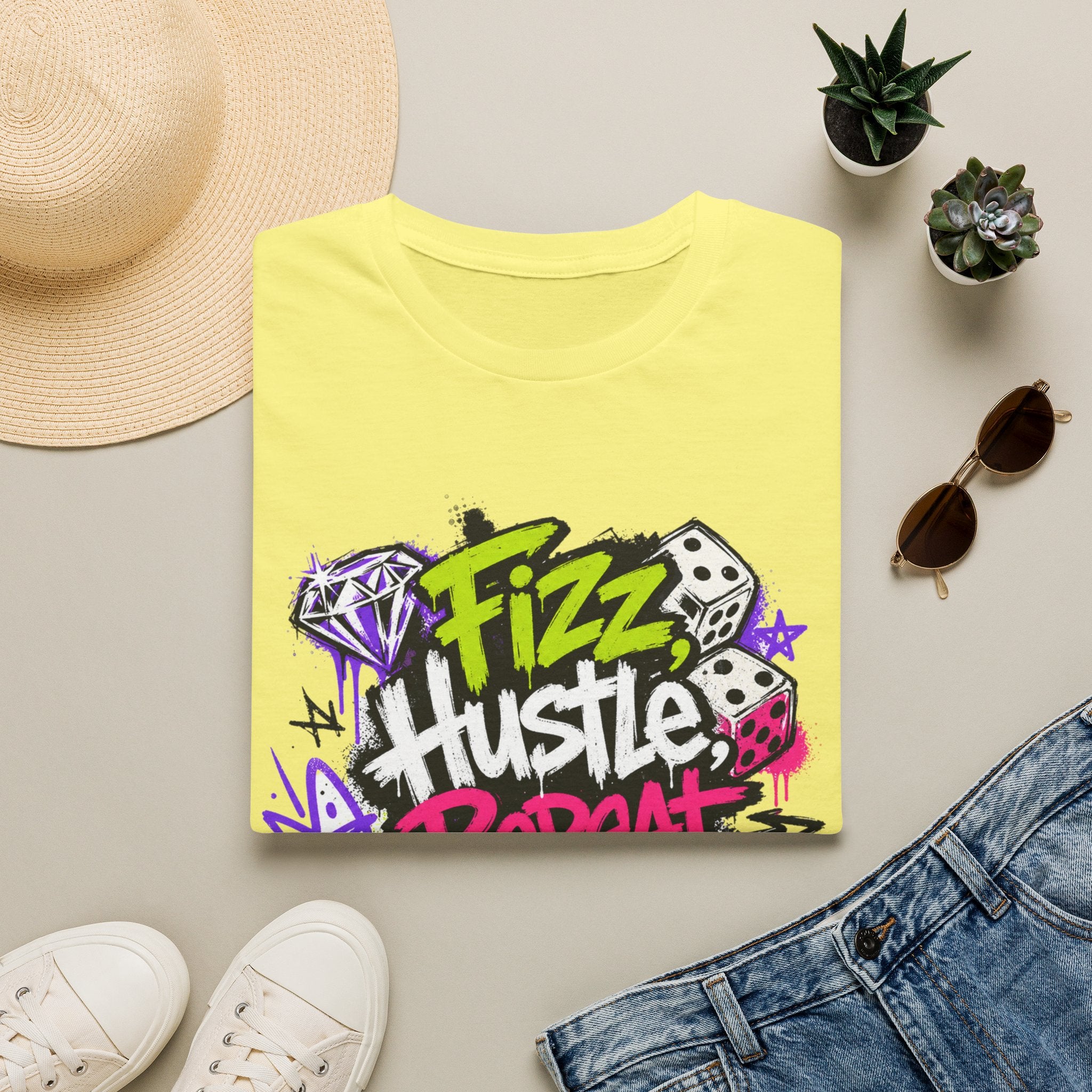 Fizz Hustle Repeat Tee - Gildan