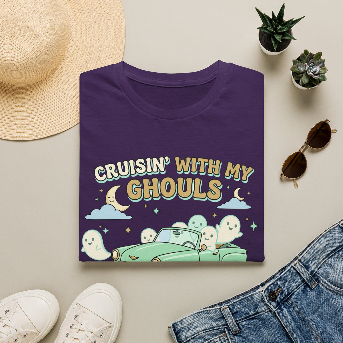 Cruisin' With My Ghouls Tee - Gildan