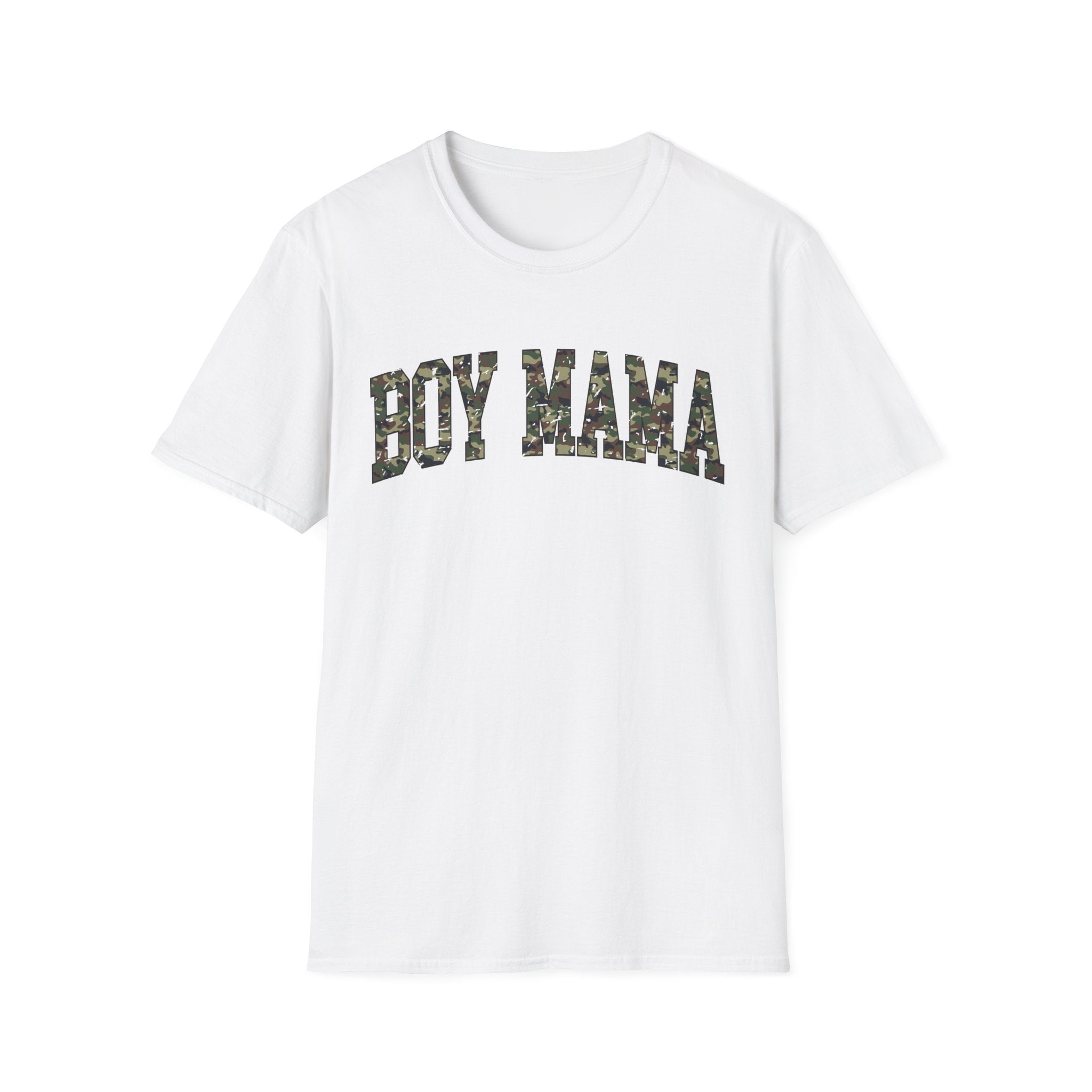 Boy Mama T-Shirt — Camo Lettering Mom Tee