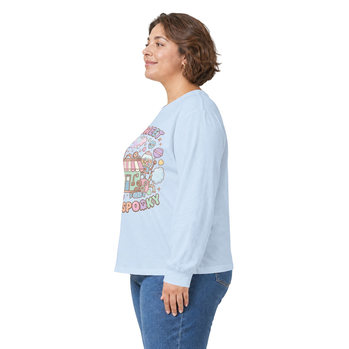 Too Sweet To Be Spooky Long Sleeve Tee - Gildan