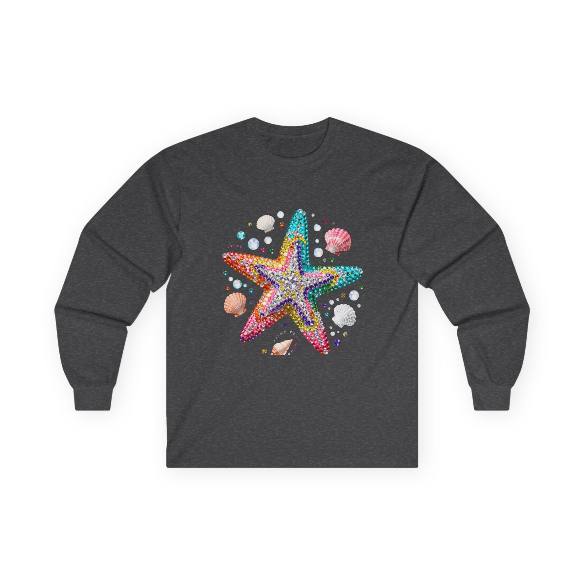 Jeweled Starfish Long Sleeve Tee - Gildan
