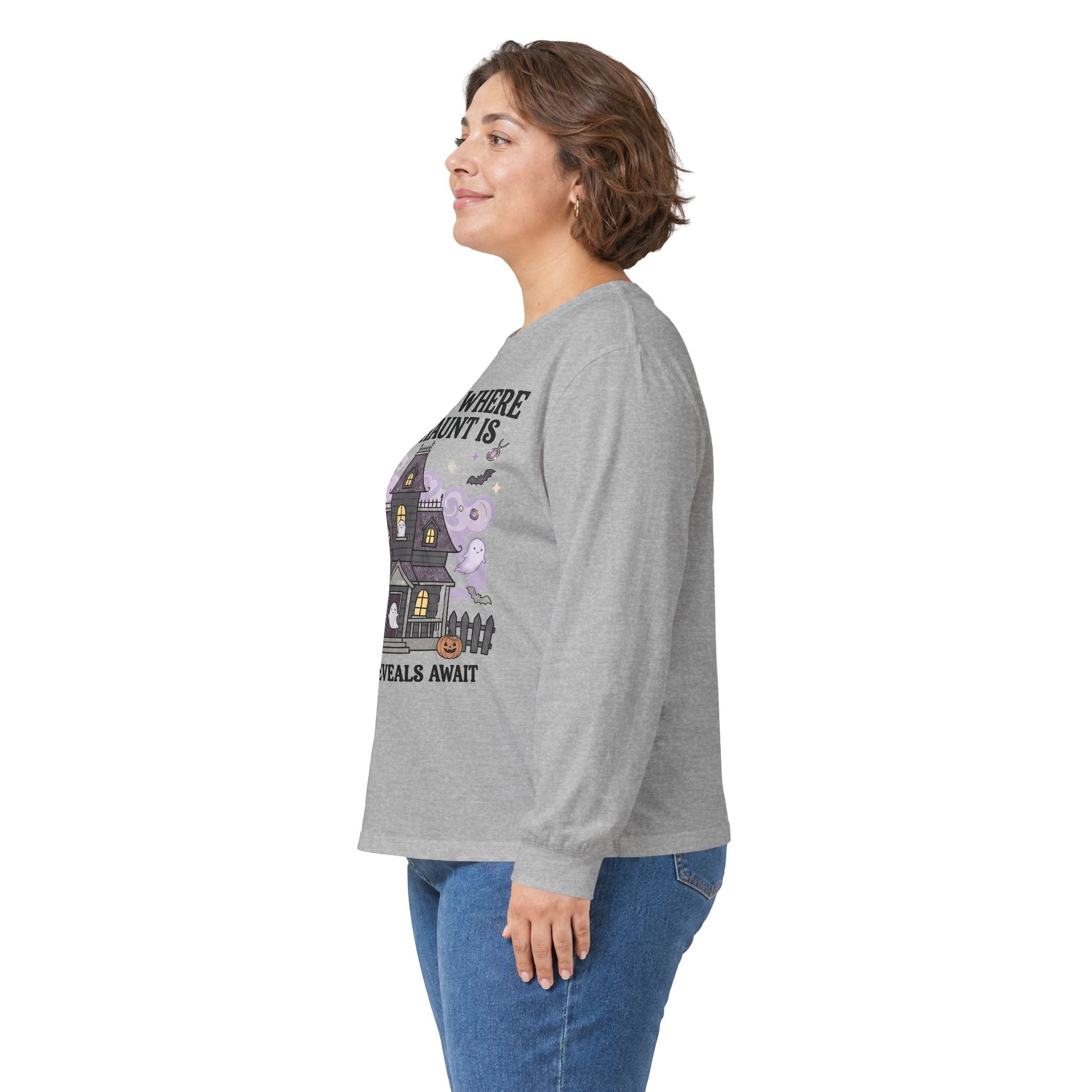 Home Is Where The Haunt Is Long Sleeve Tee - Gildan
