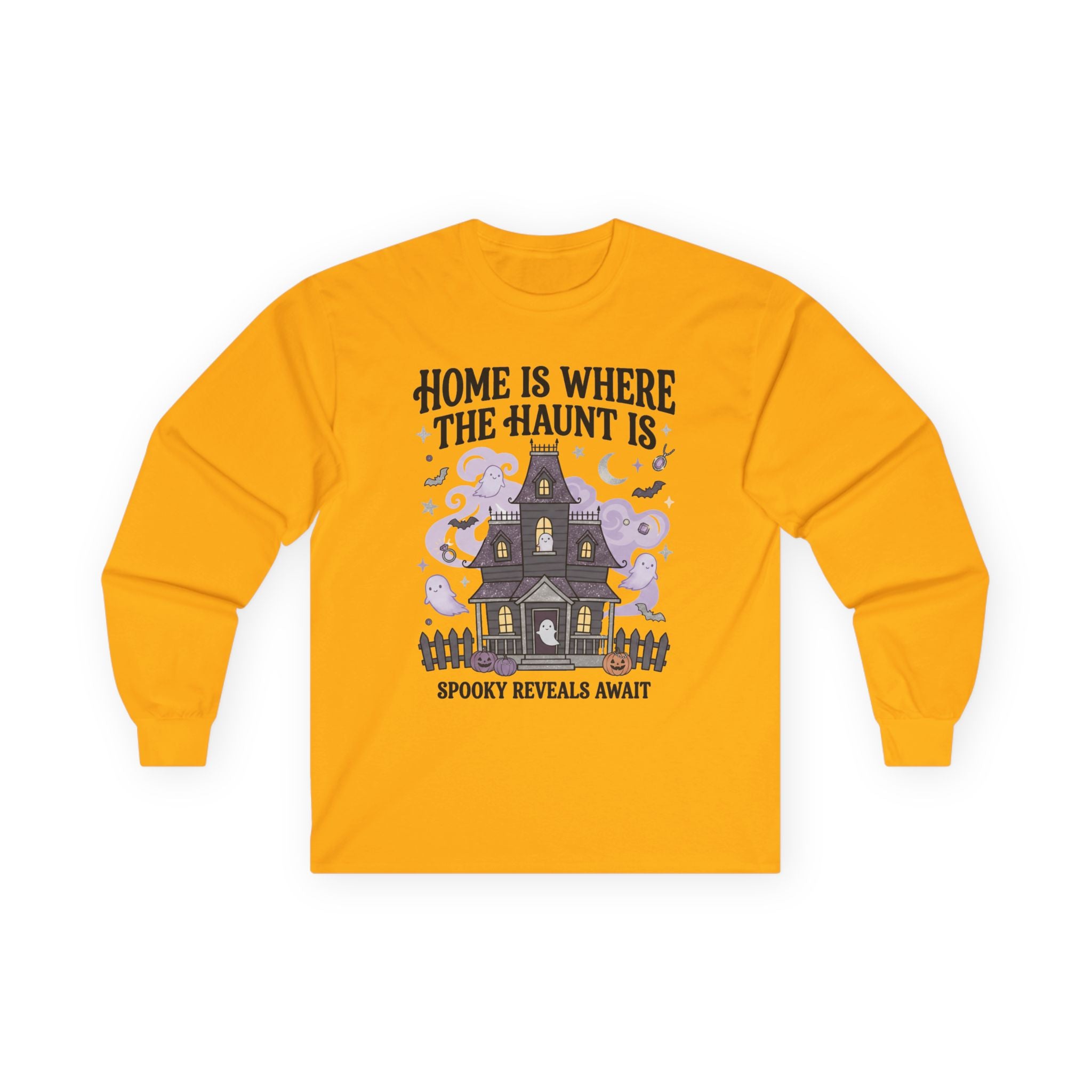 Home Is Where The Haunt Is Long Sleeve Tee - Gildan