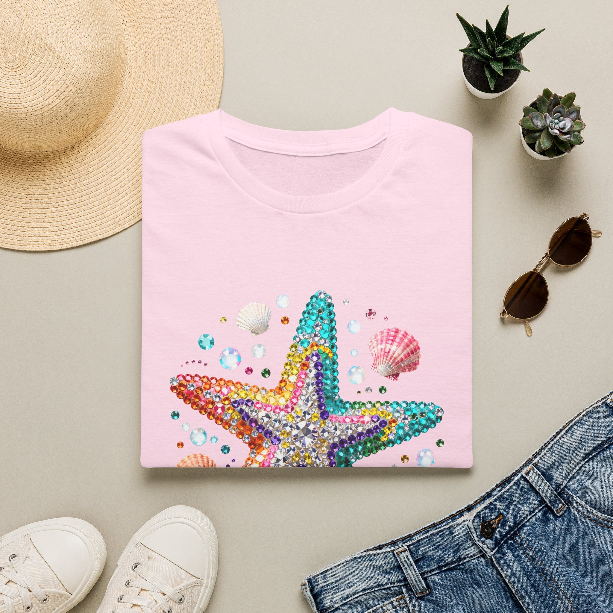 Jeweled Starfish Tee - Gildan