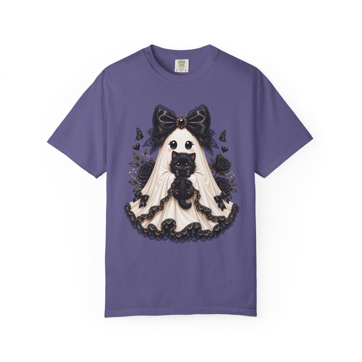 Lace Kitten Ghost Tee - Comfort Colors