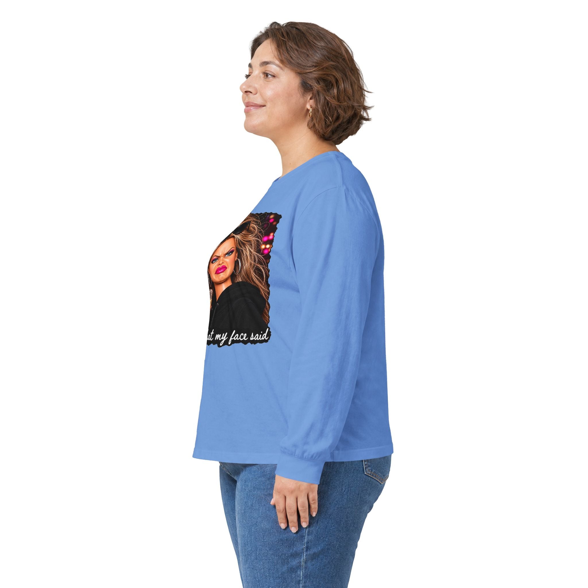 Sorry For What My Face Said Long Sleeve Tee - Gildan