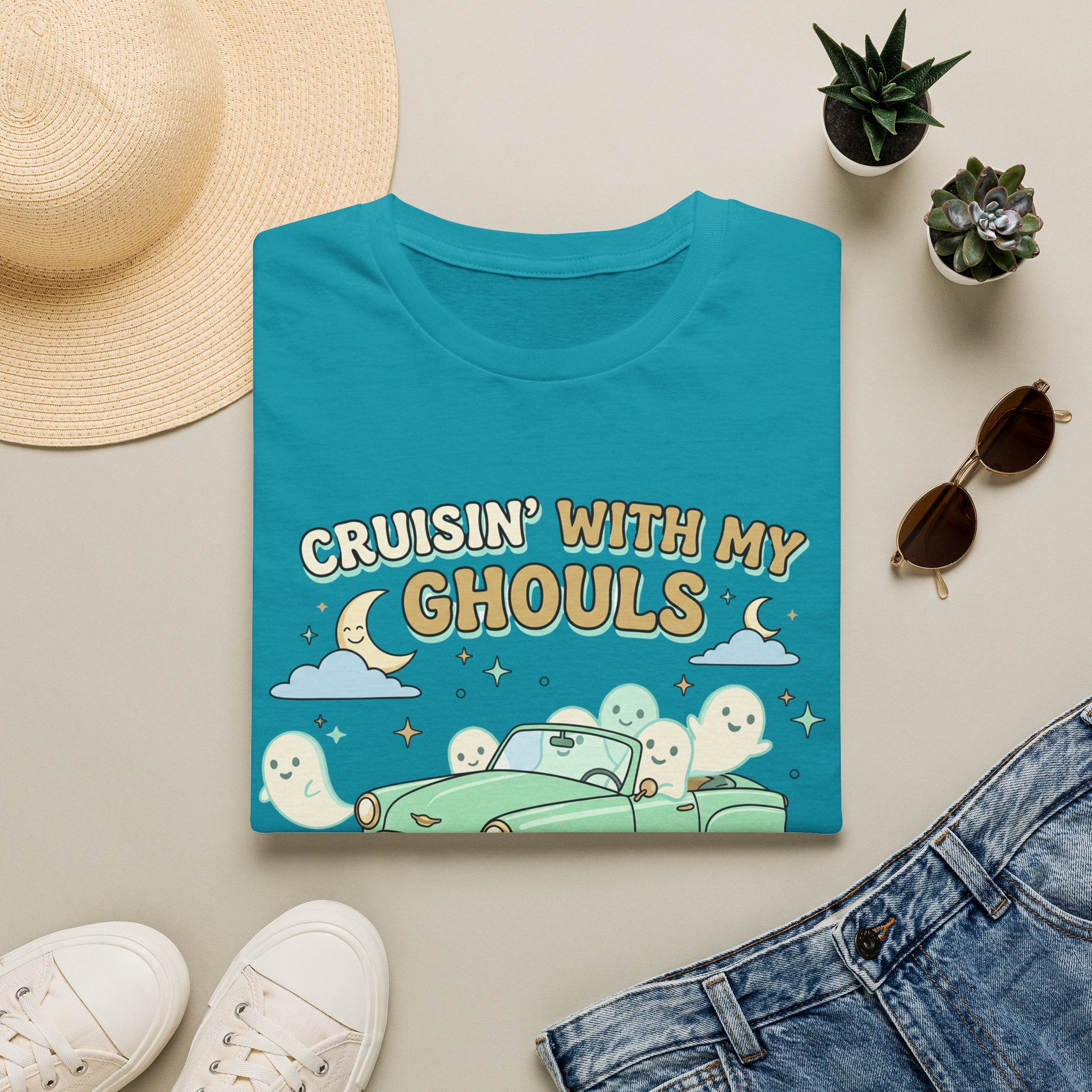 Cruisin' With My Ghouls Tee - Gildan